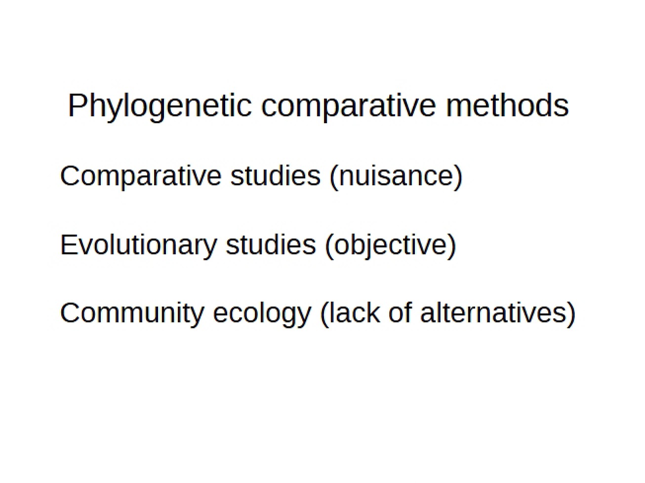 Comparative Methods in Phylogenetics