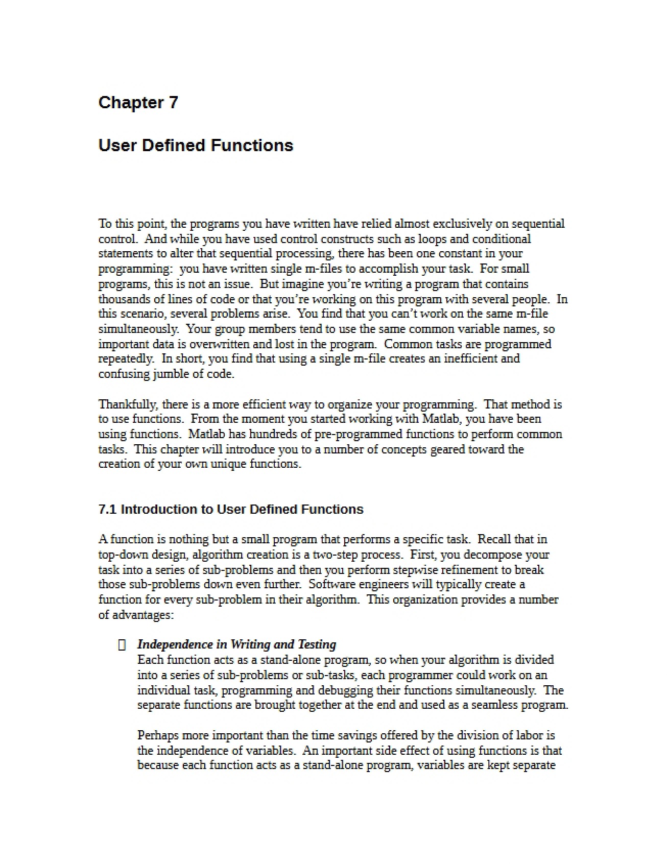 Functions Defined by User