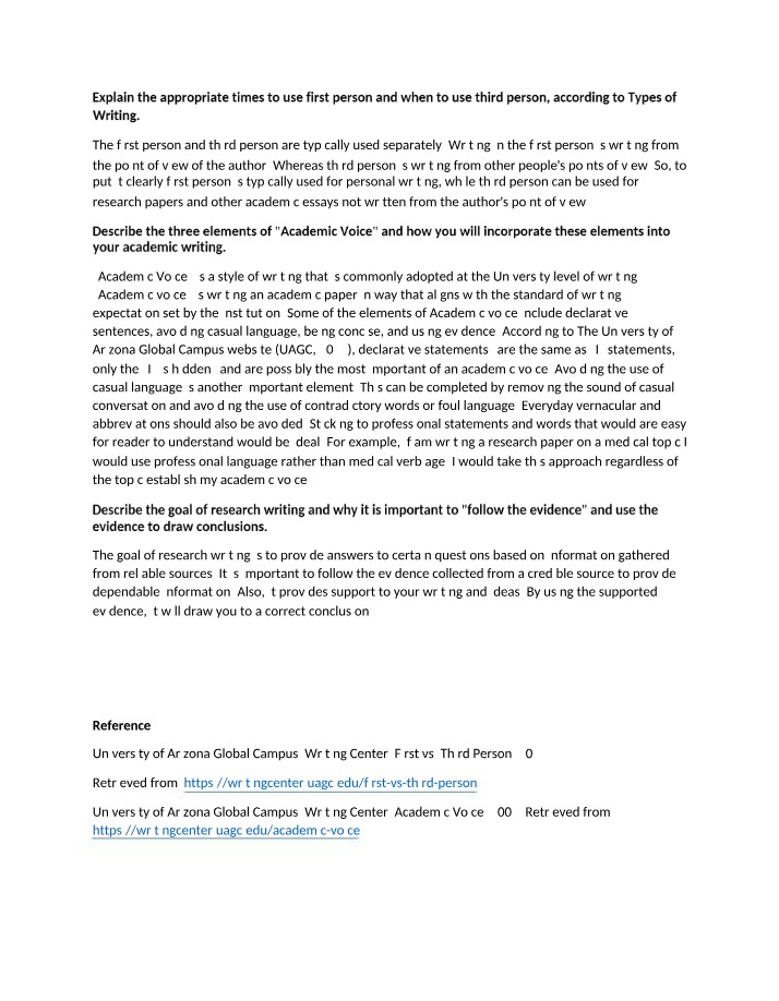 Using First and Third Person in Academic Writing
