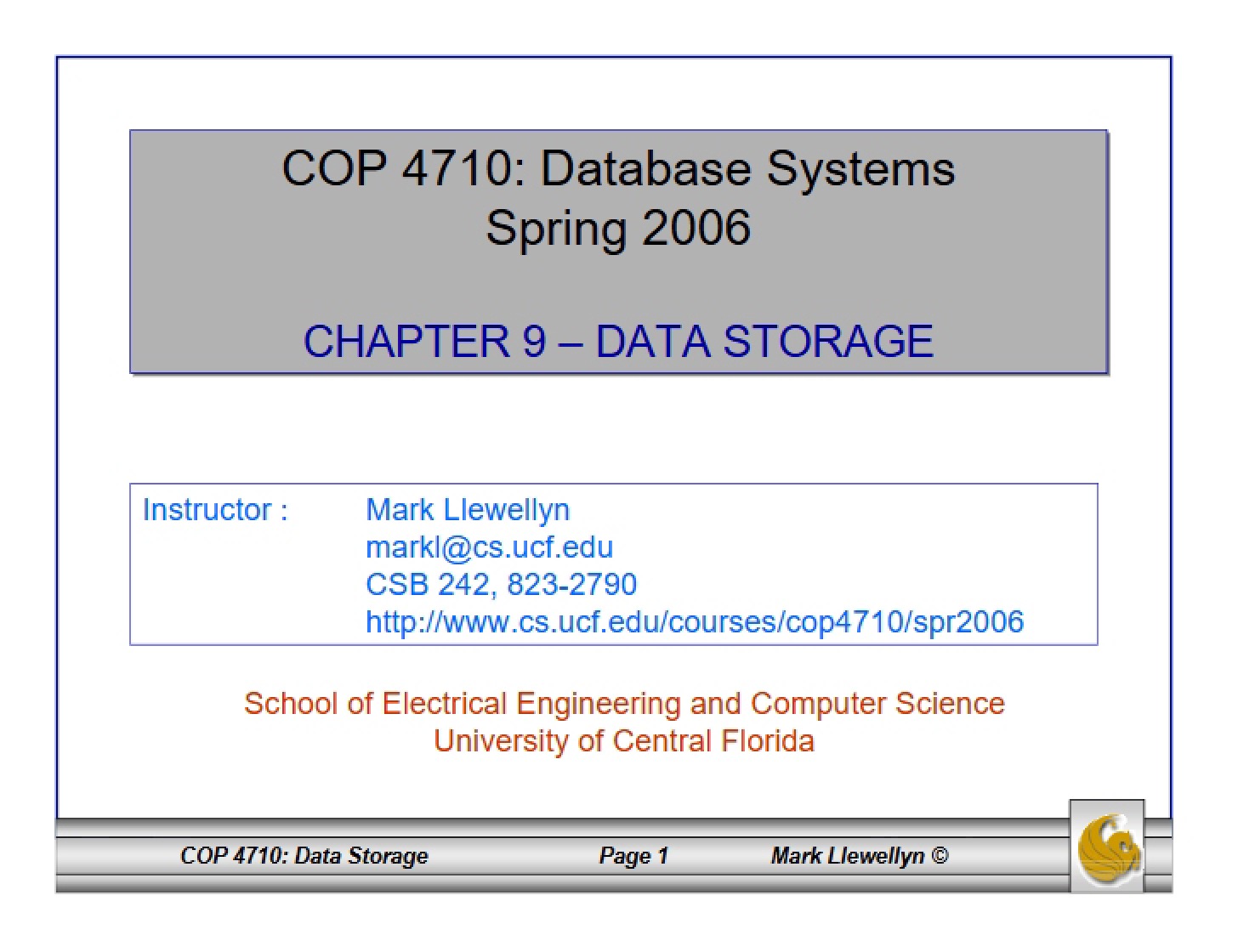 Data Storage (Chapter 9) - 62 Pages