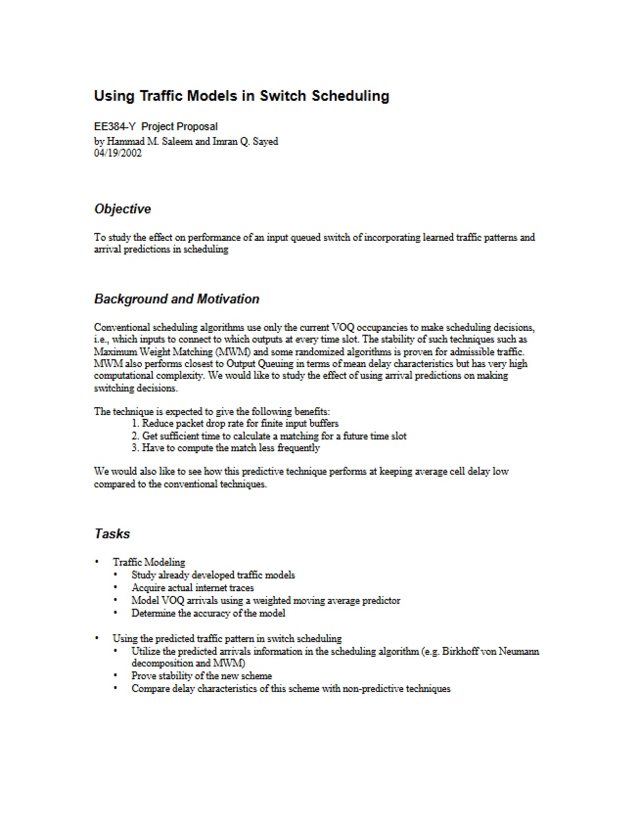Study of Packet Switch Architectures II