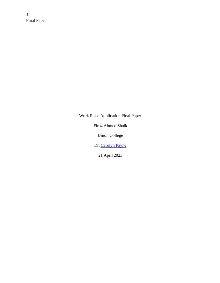 Final Paper - Firoz