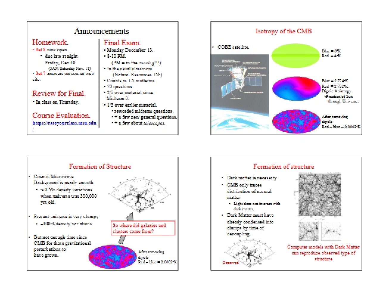 Study Guide for Universe Course