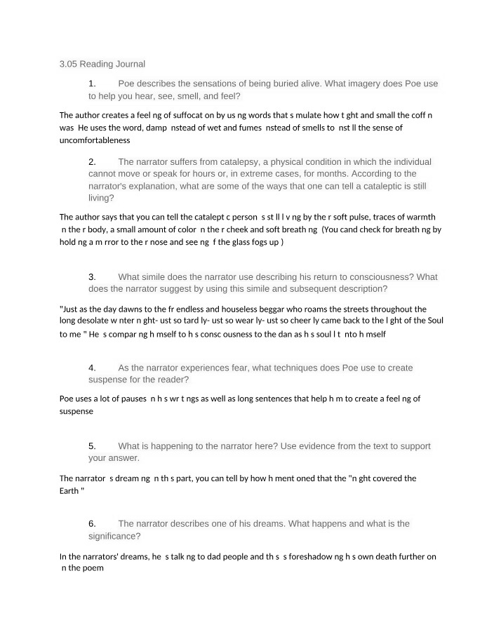 Uncovering Terrifying Imagery - Poe's Descriptions of Being
