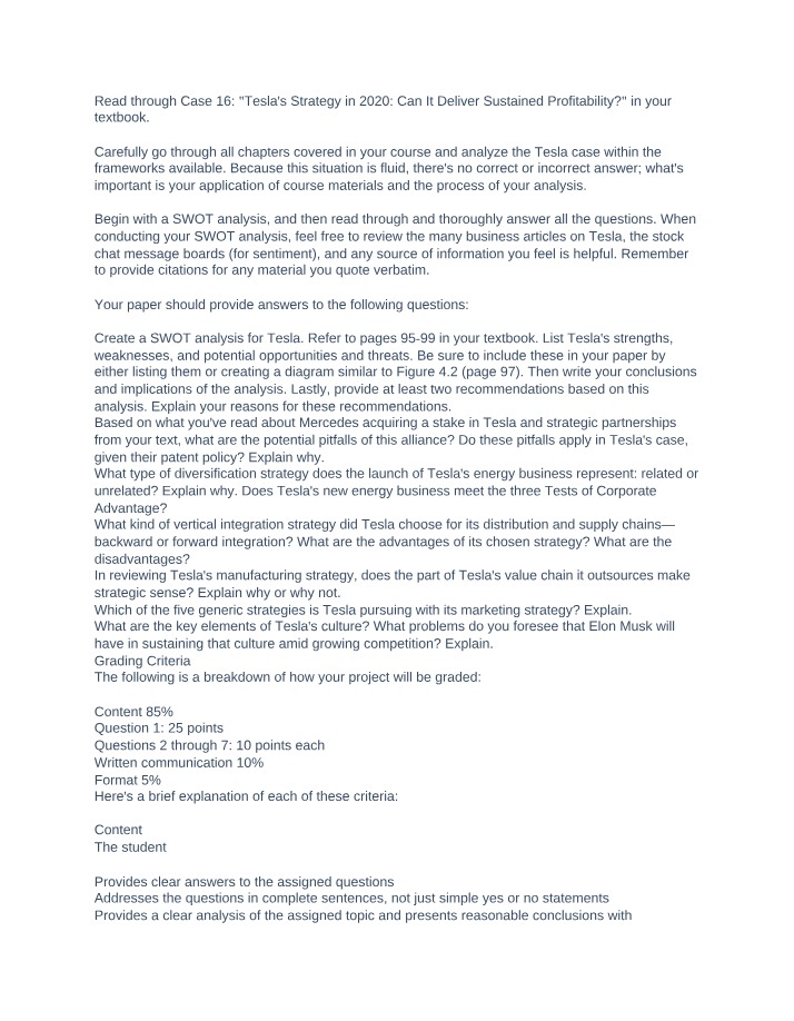 Assignment - Tesla Case Study