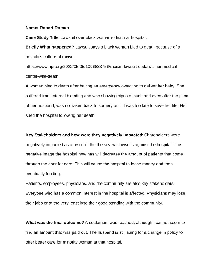Final Case Study Analysis Worksheet