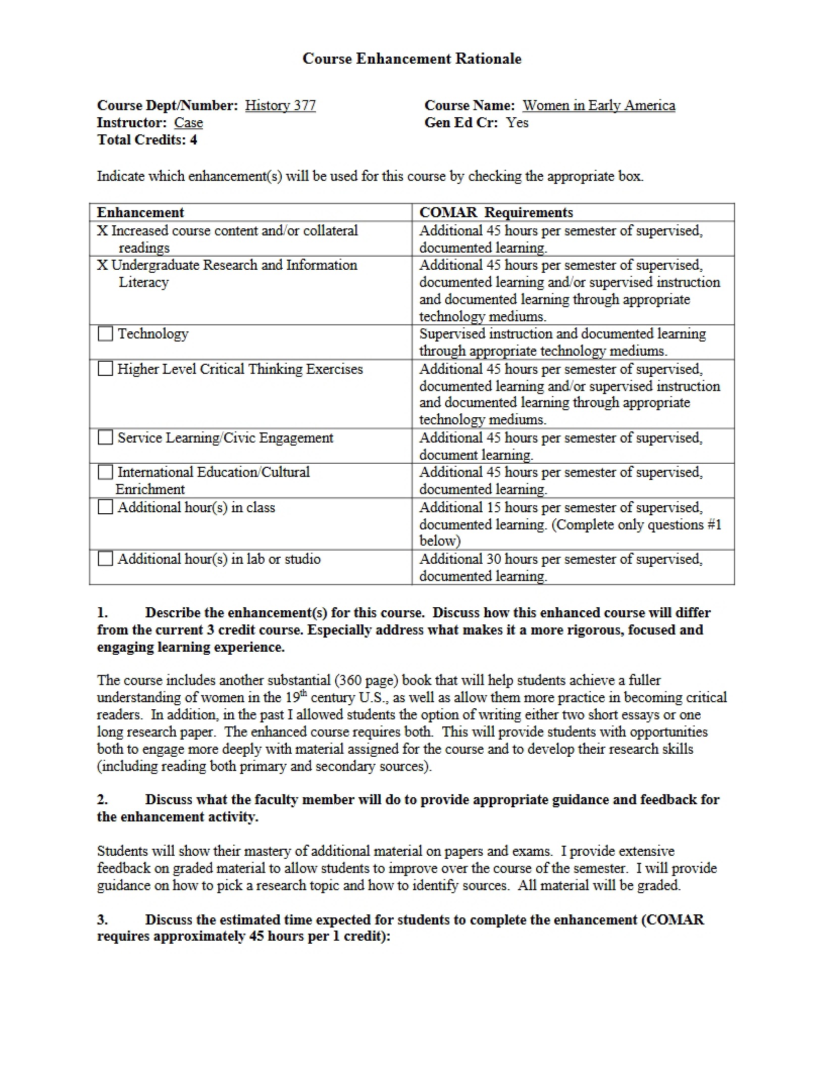 Women in Early America Syllabus