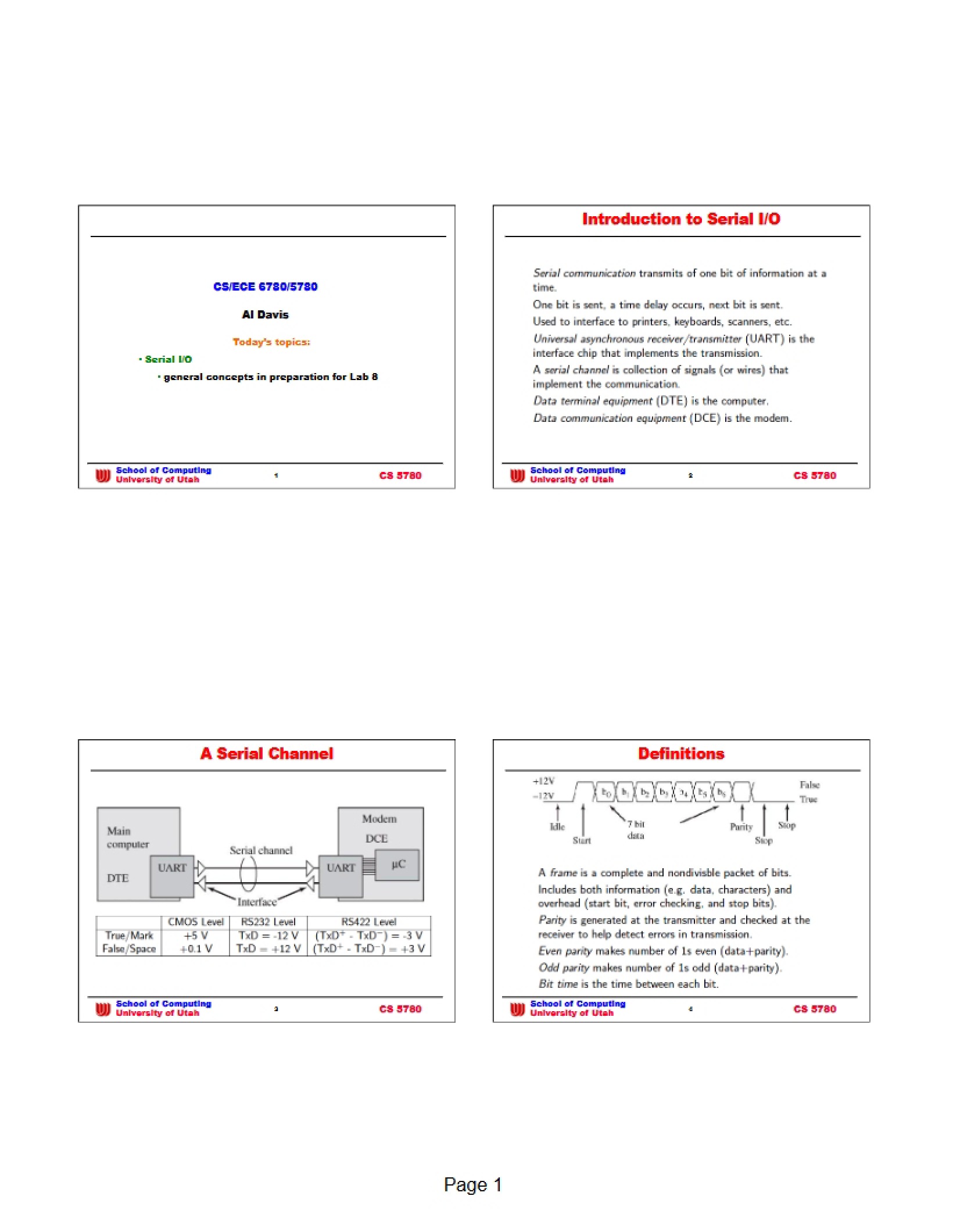 Input-Output via Serial