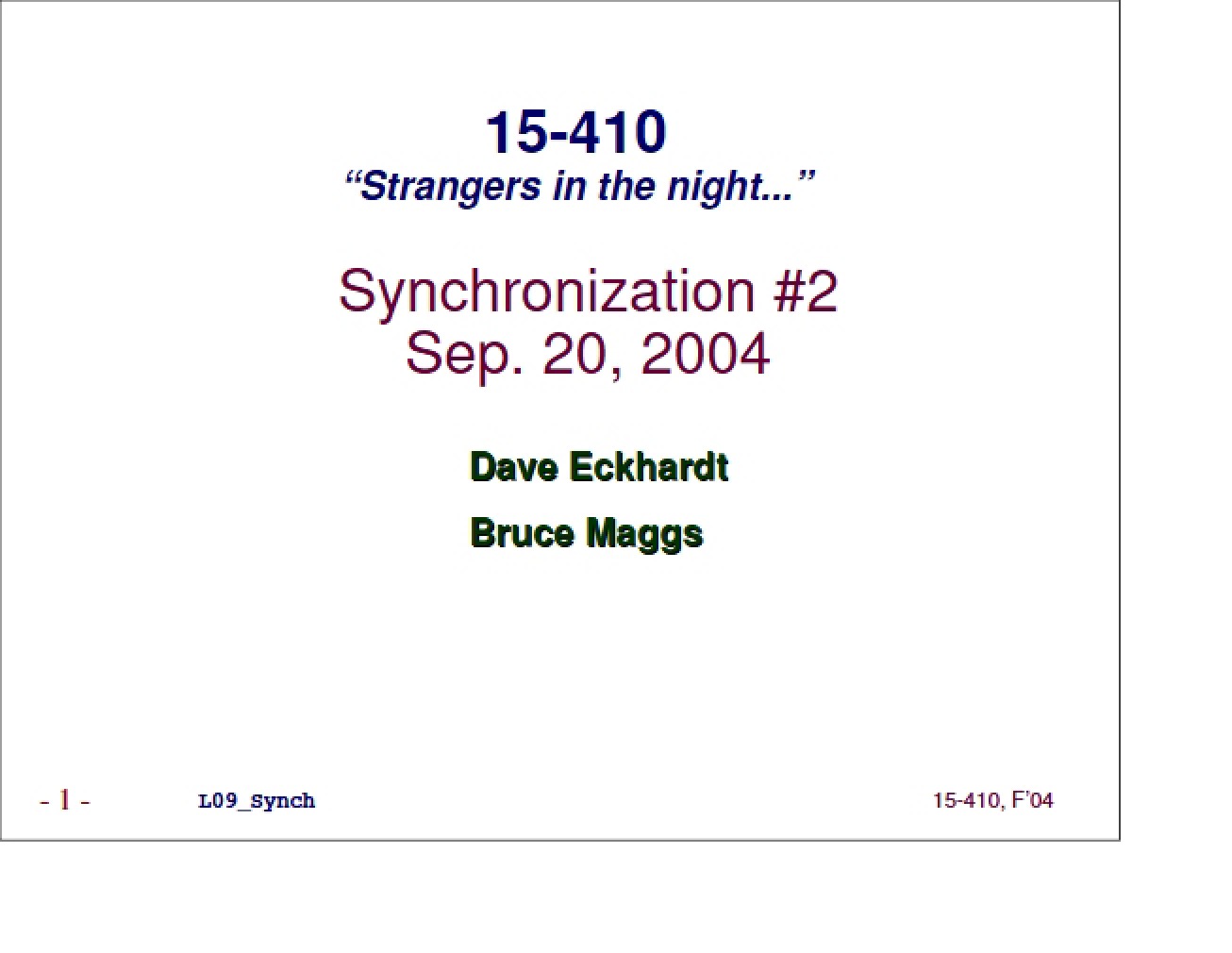 Strangers in the Night