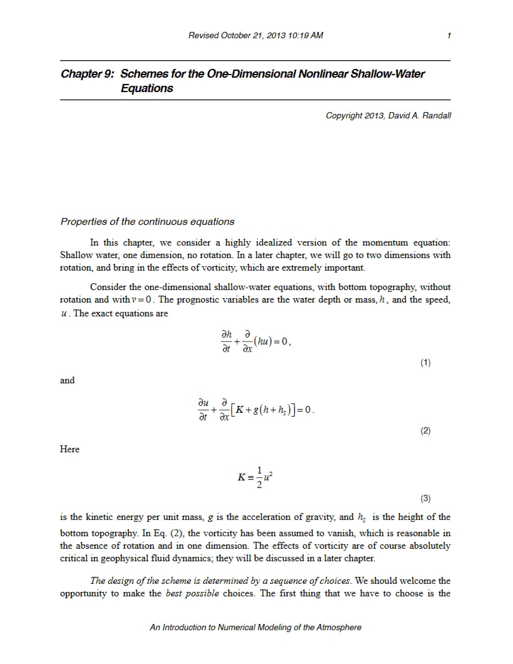 1D Nonlinear Shallow-Water Equation Schemes