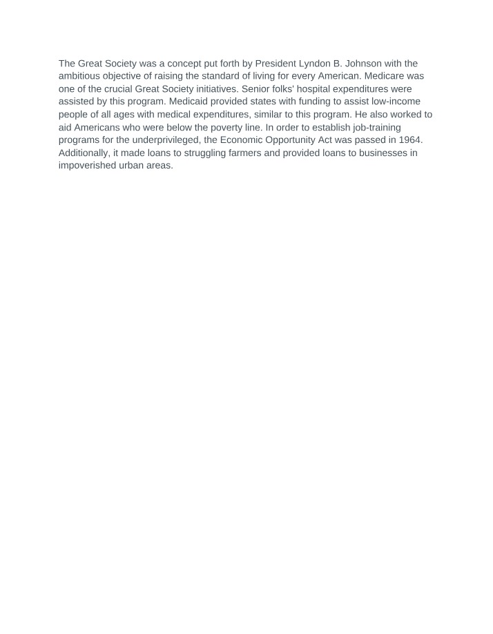 The Great Society - Fighting Poverty and Improving Healthcare