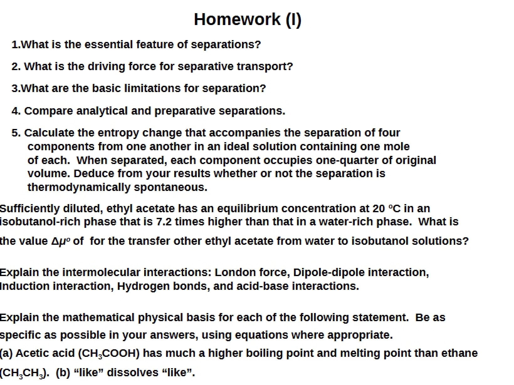 First Homework