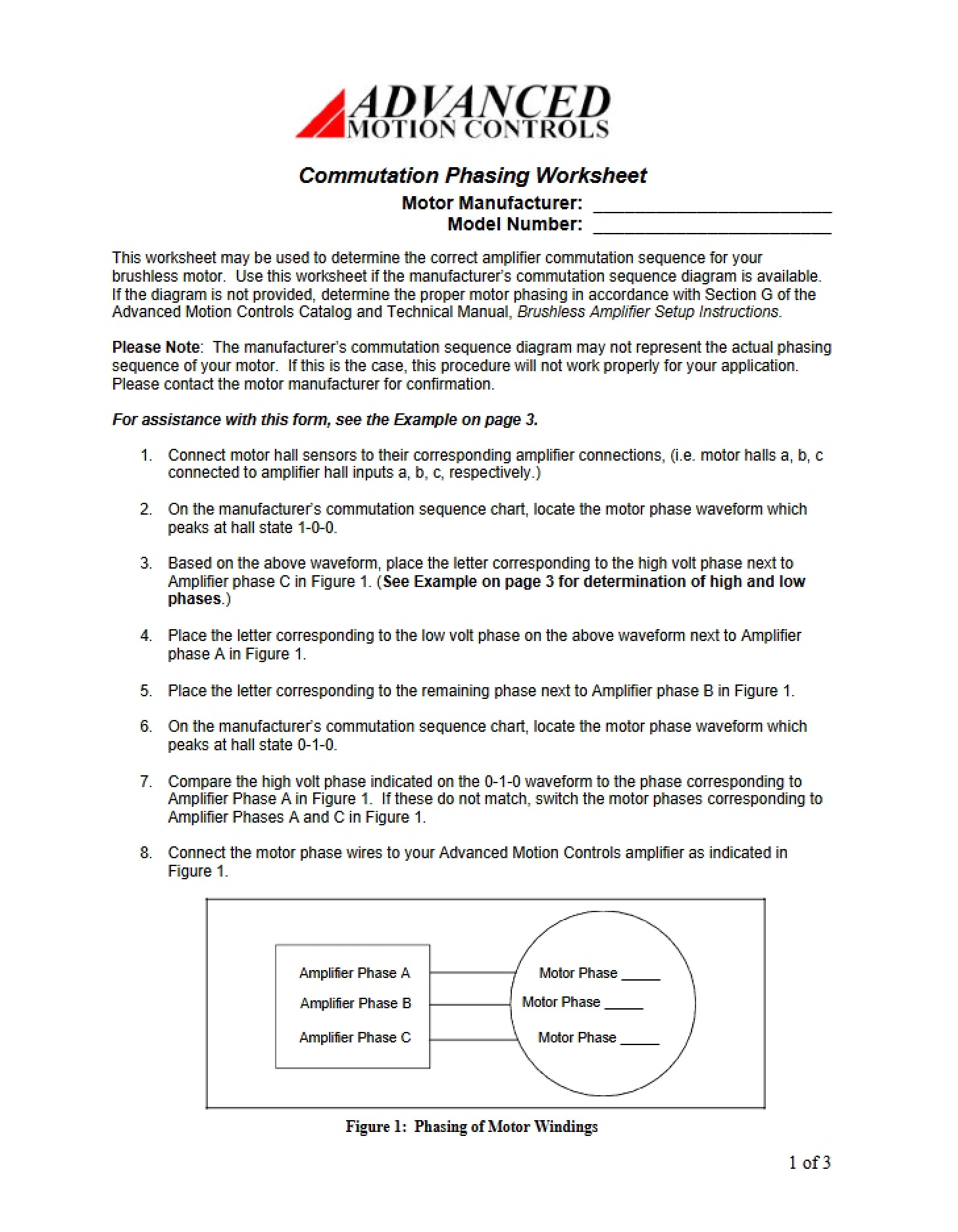 Worksheet on Commutation Phasing
