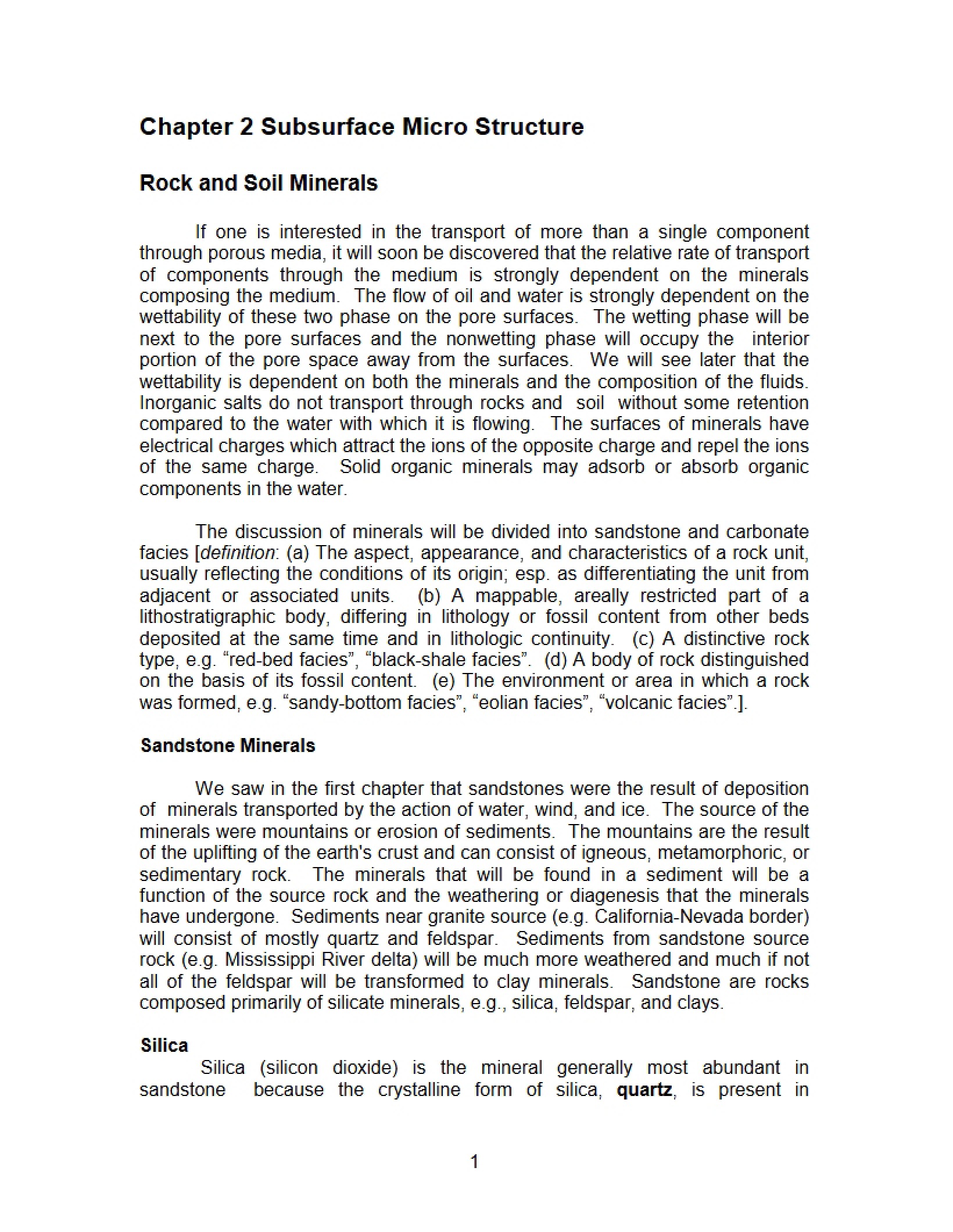 Micro Structure of the Subsurface