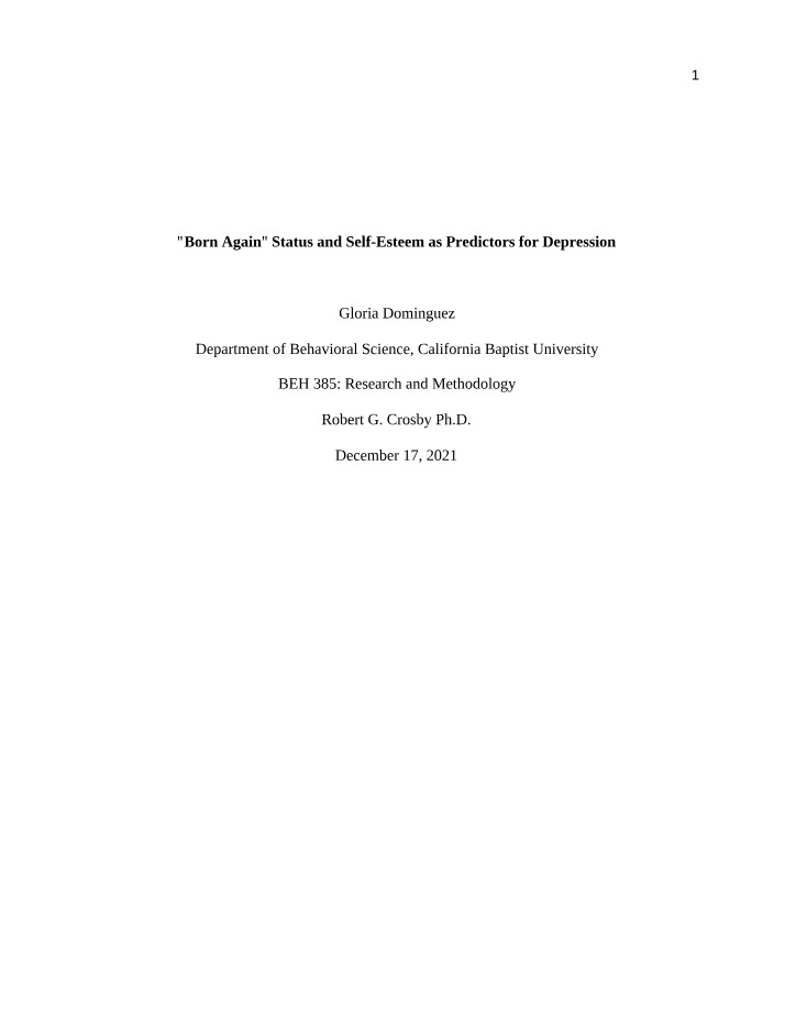 Final Research for BEH 385