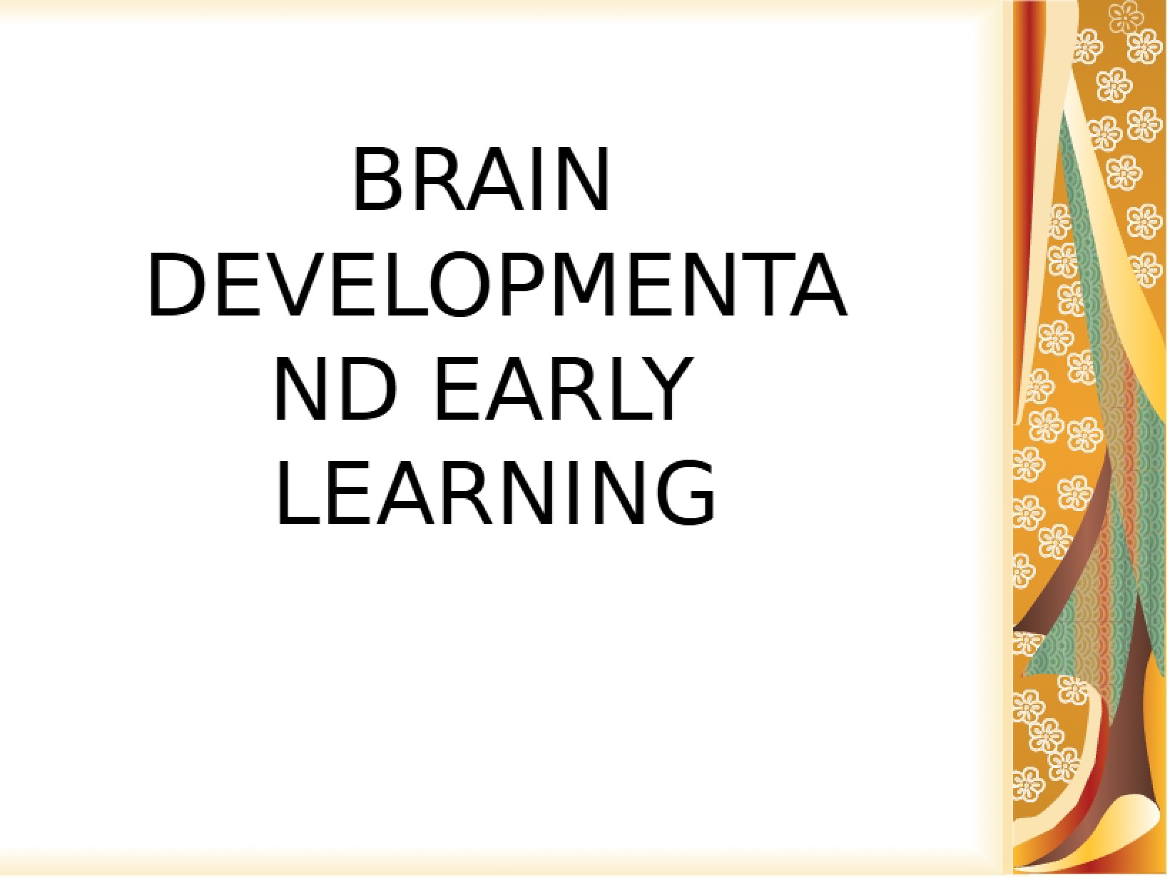 Early Learning and Brain Development
