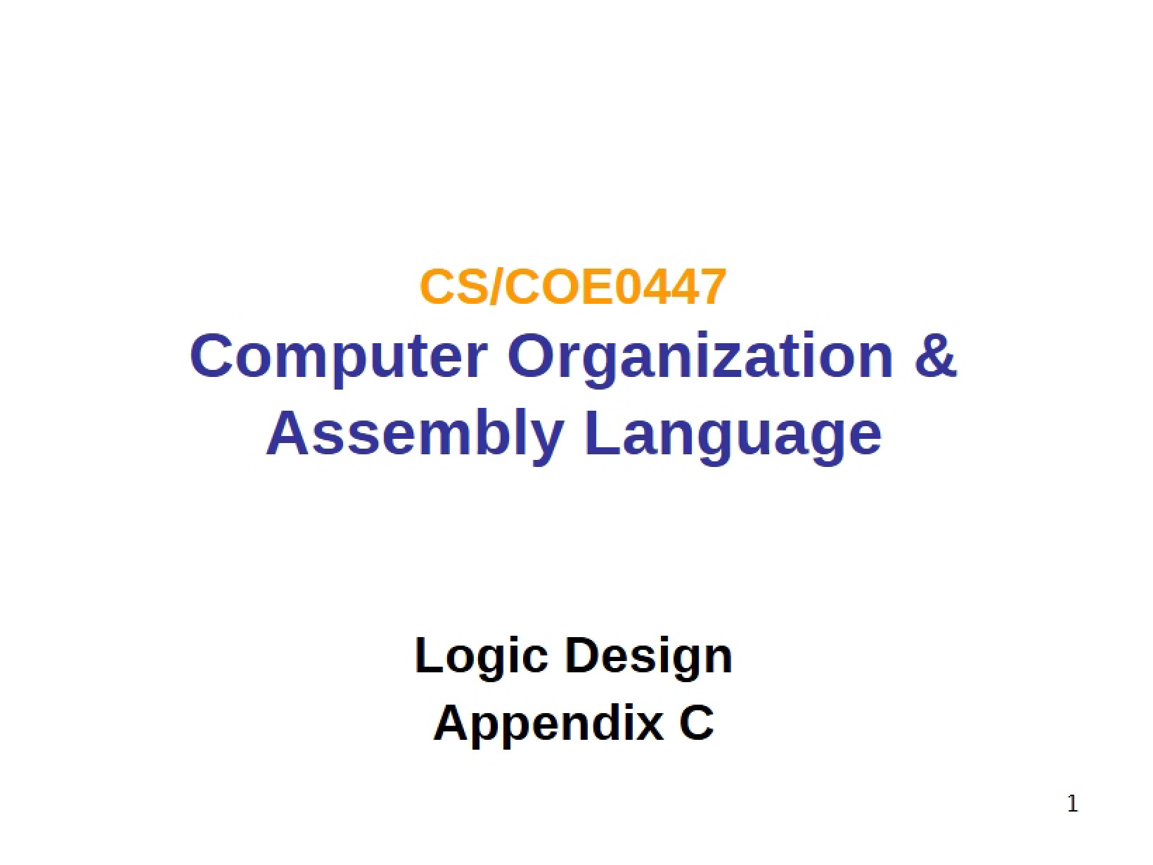 Appendix C Design of Logic
