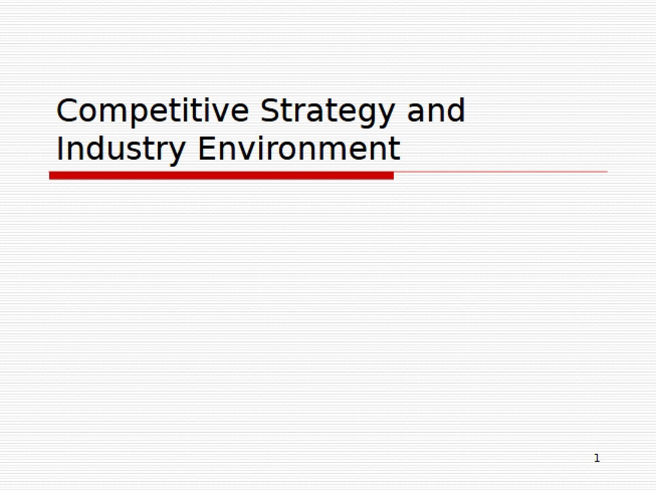 Notes from Strategic Management Lecture