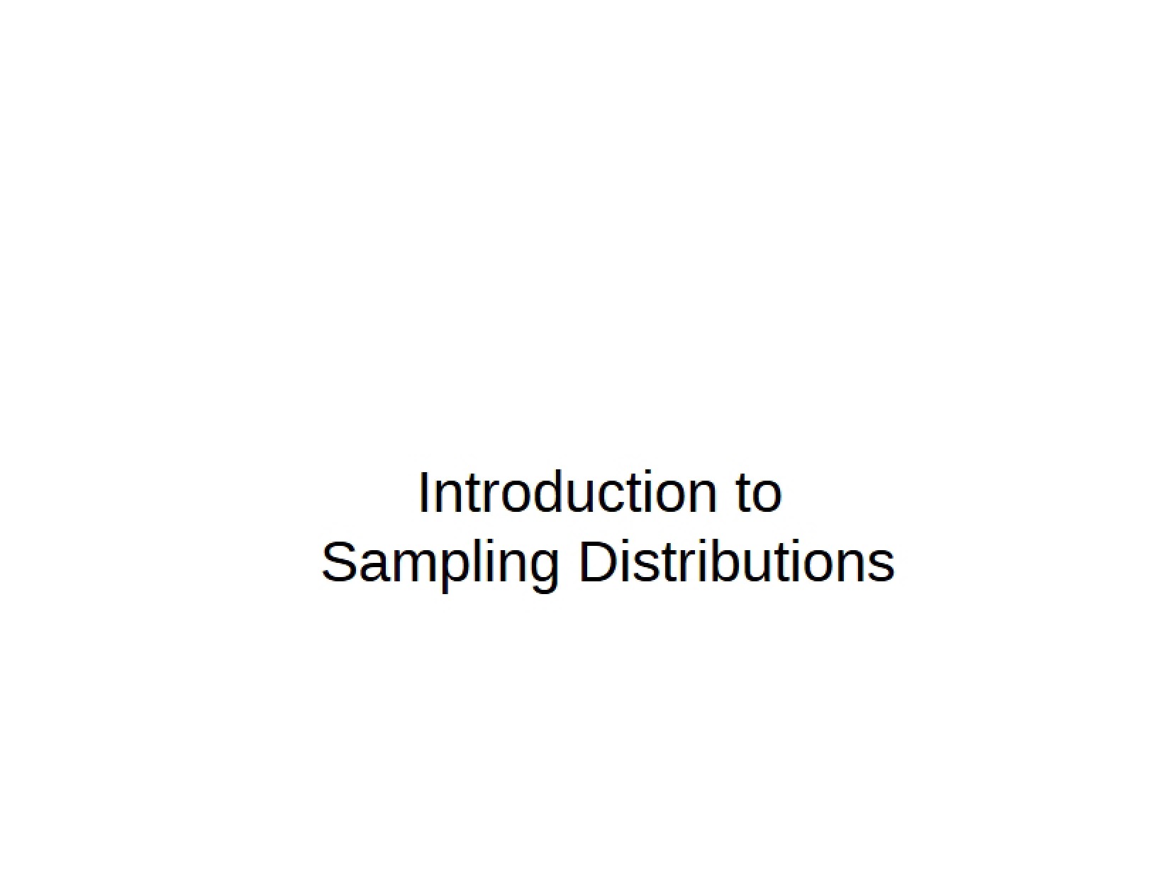Distributions of Sampling