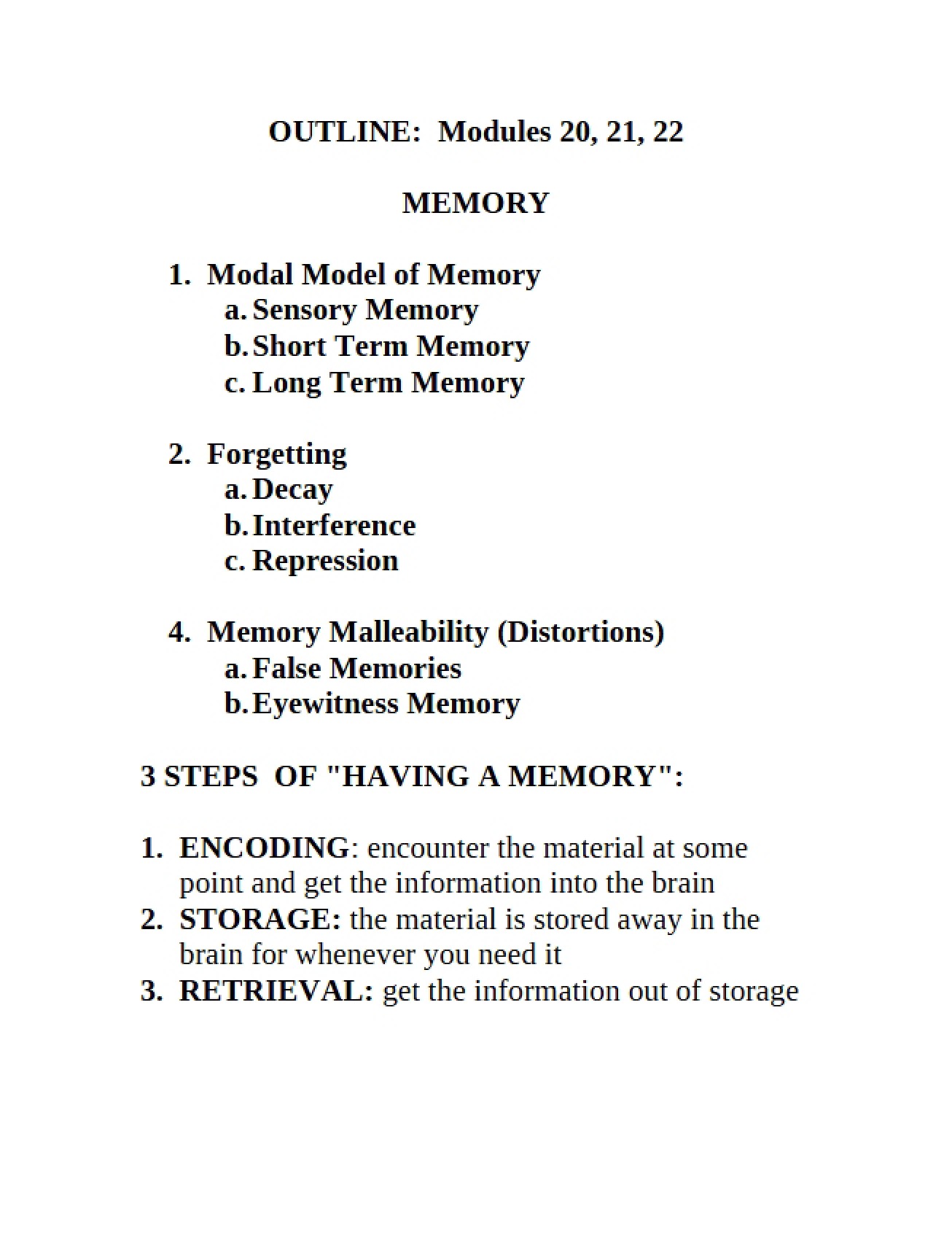Memory Overview