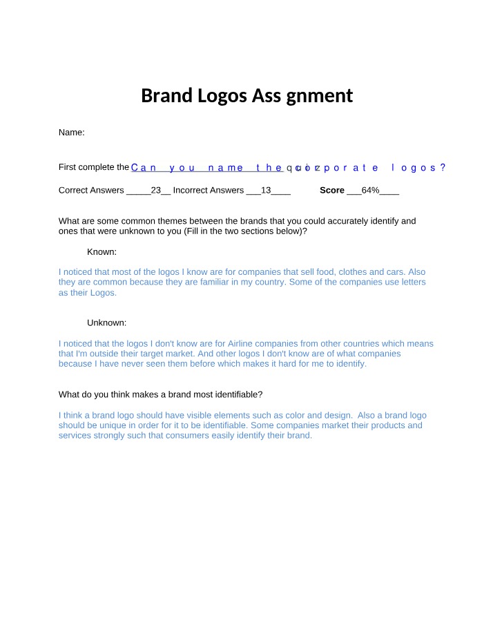 Assignment - Brand Logos