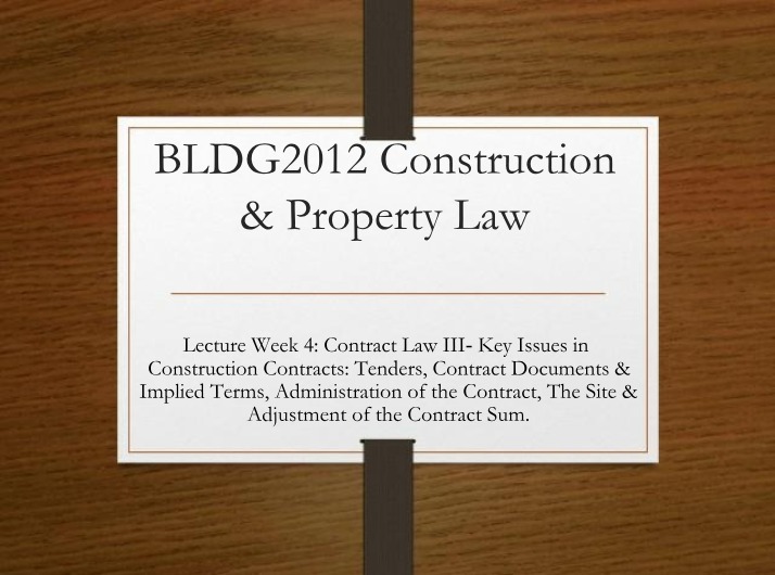 Contract Law III - Week 4 Lecture