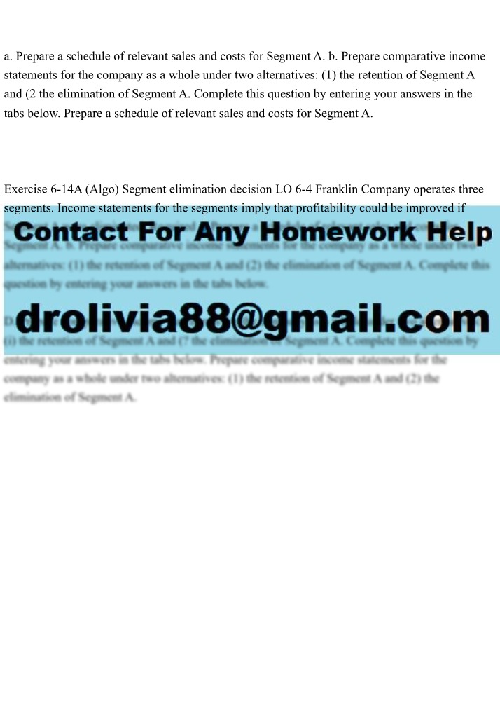 Accounting Managerial - Exercise 6-14A