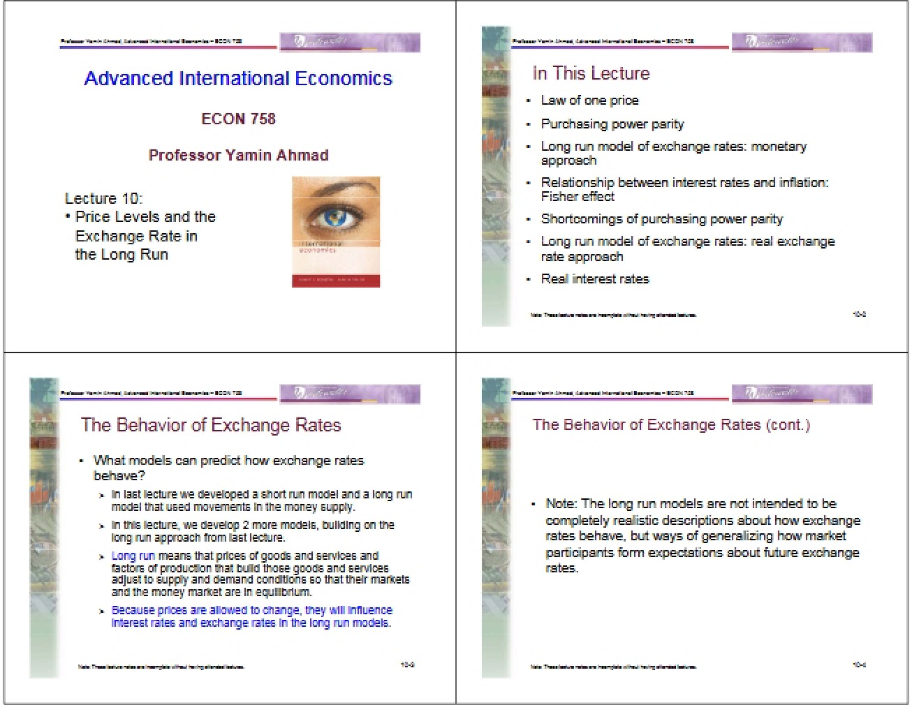 Long Run Exchange Rates and Price Levels