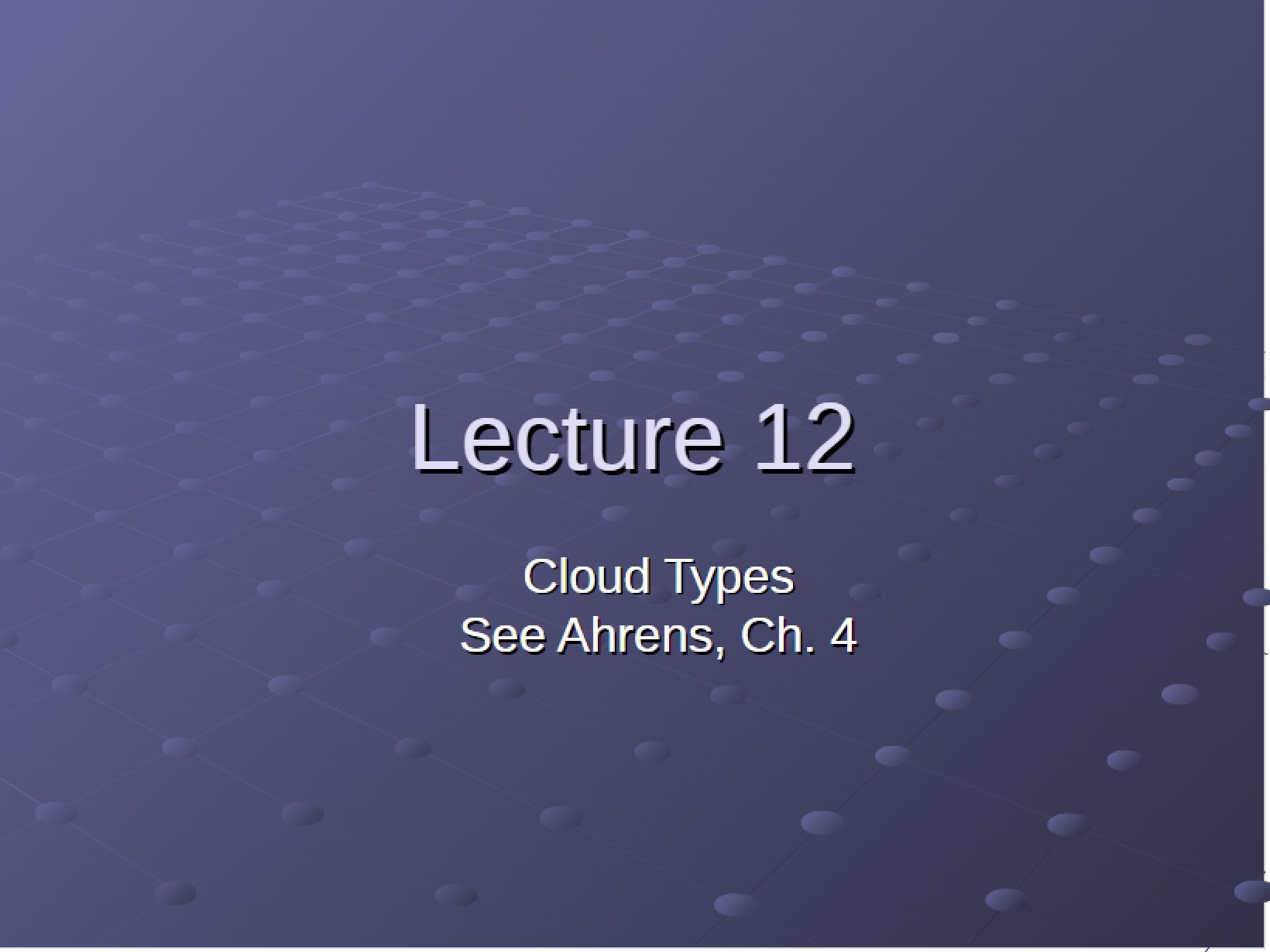 Classification of Clouds