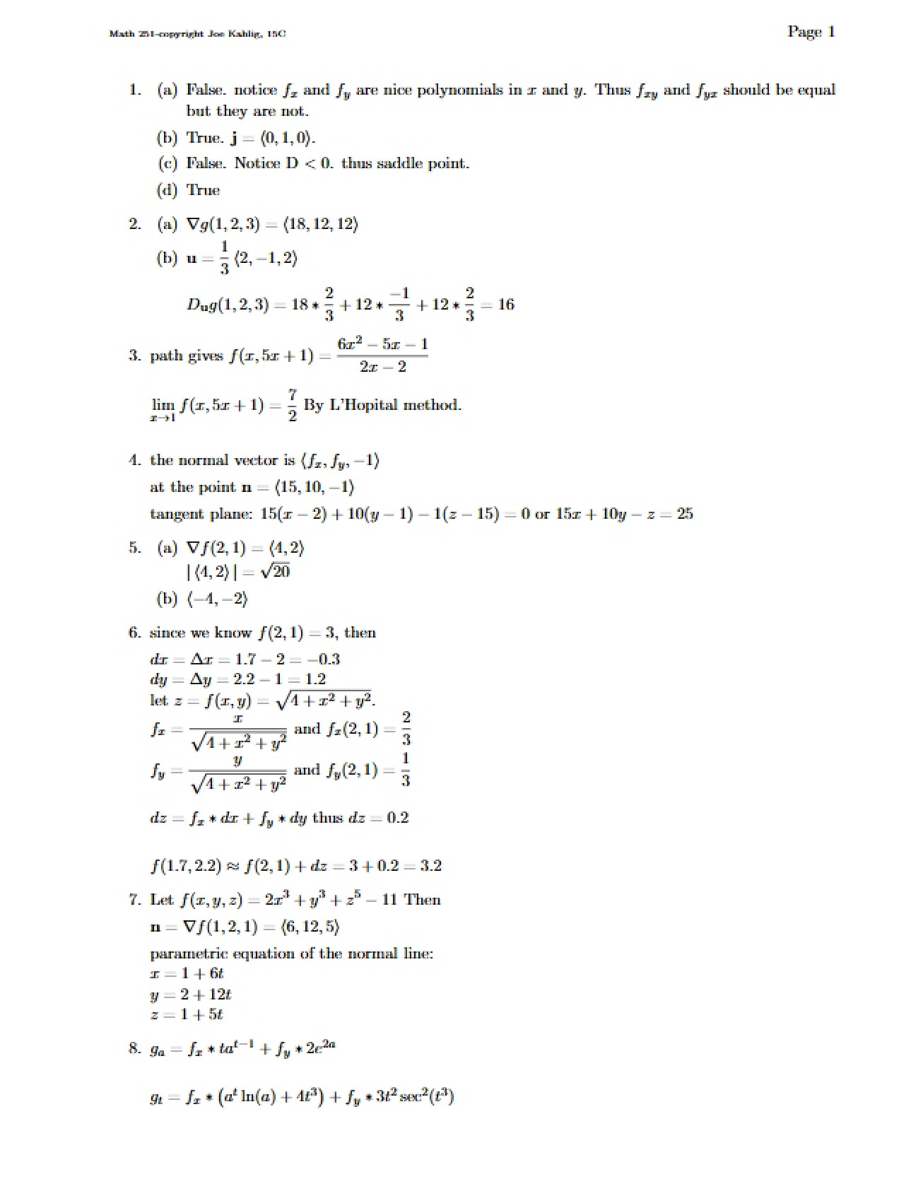 Examination Two, Version A (Fall 2015)