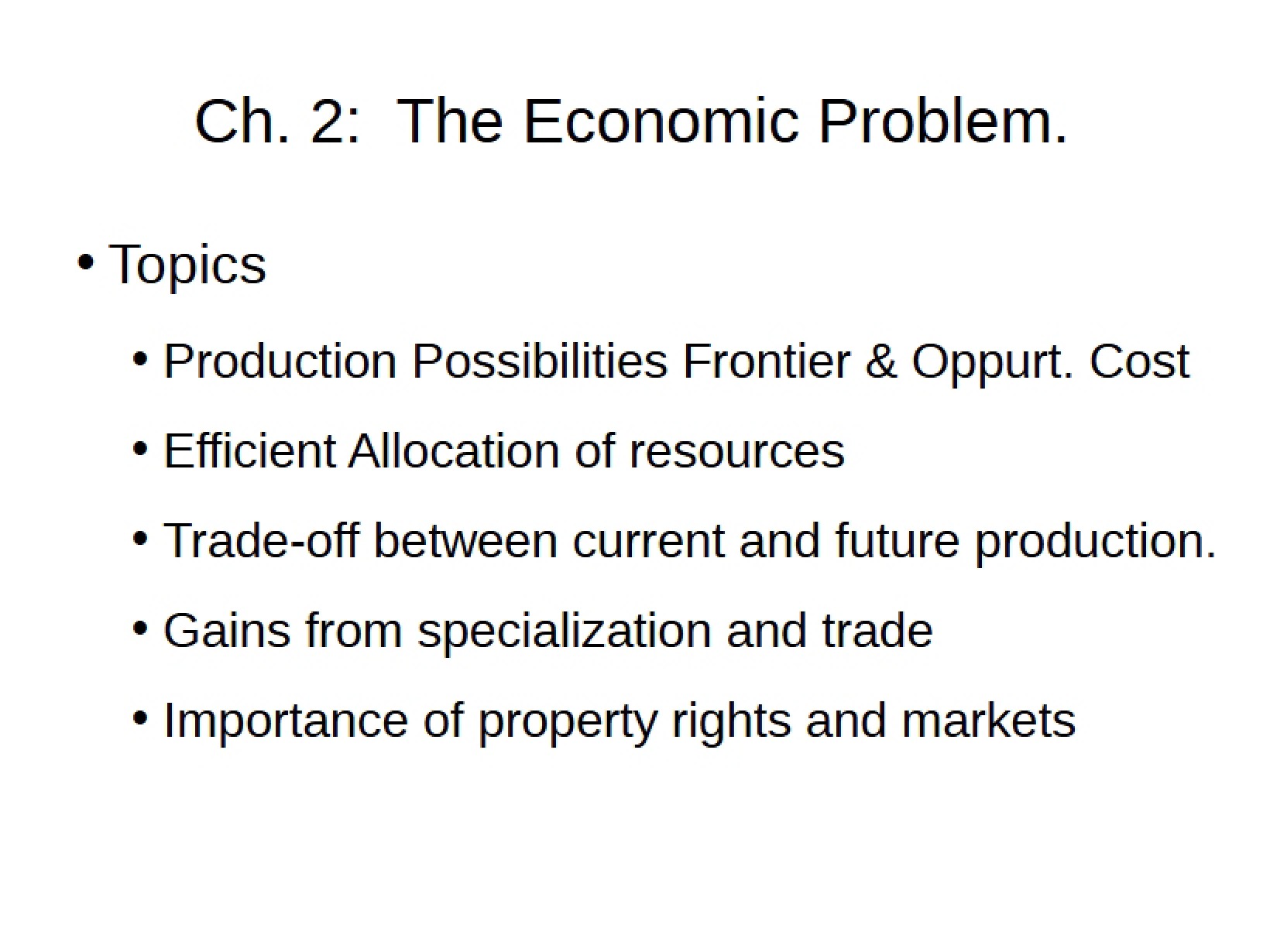 Problems in Economics