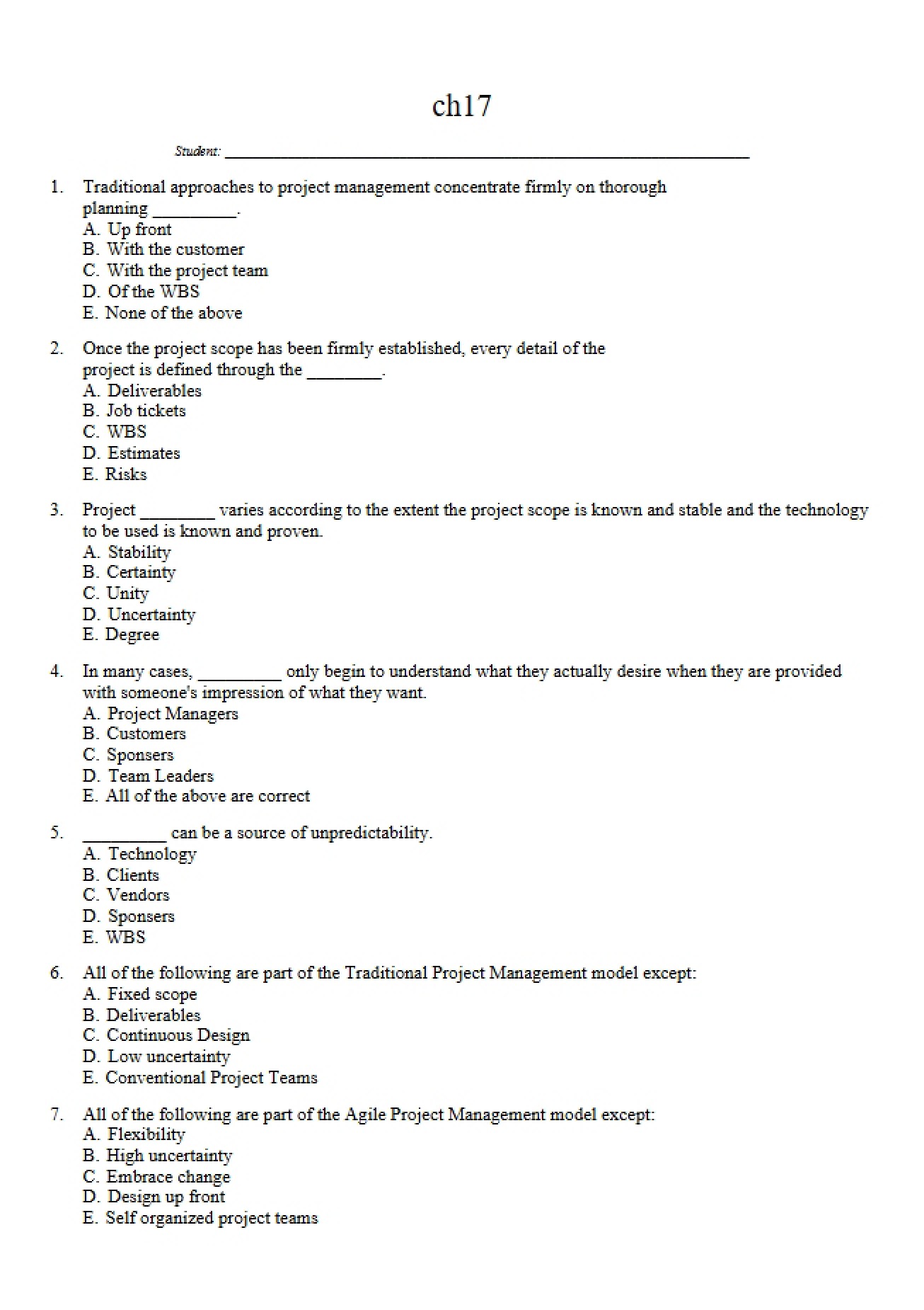 Sample Exam