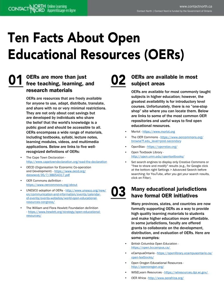 10 Facts on Open Educational Resources (OERs)