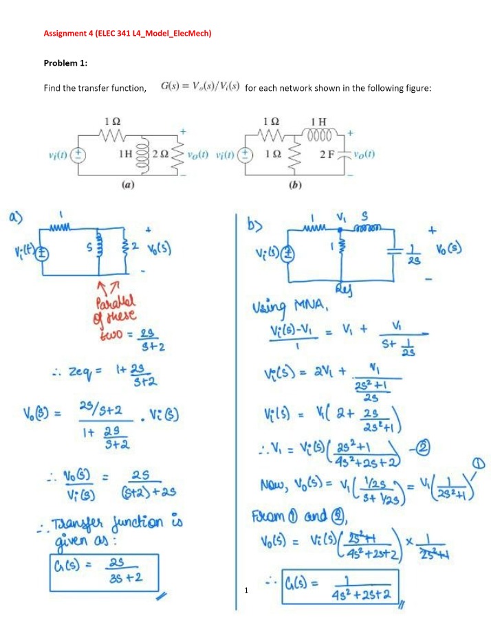 Assignment 4 - ELEC 341 Electro-Mechanical Model