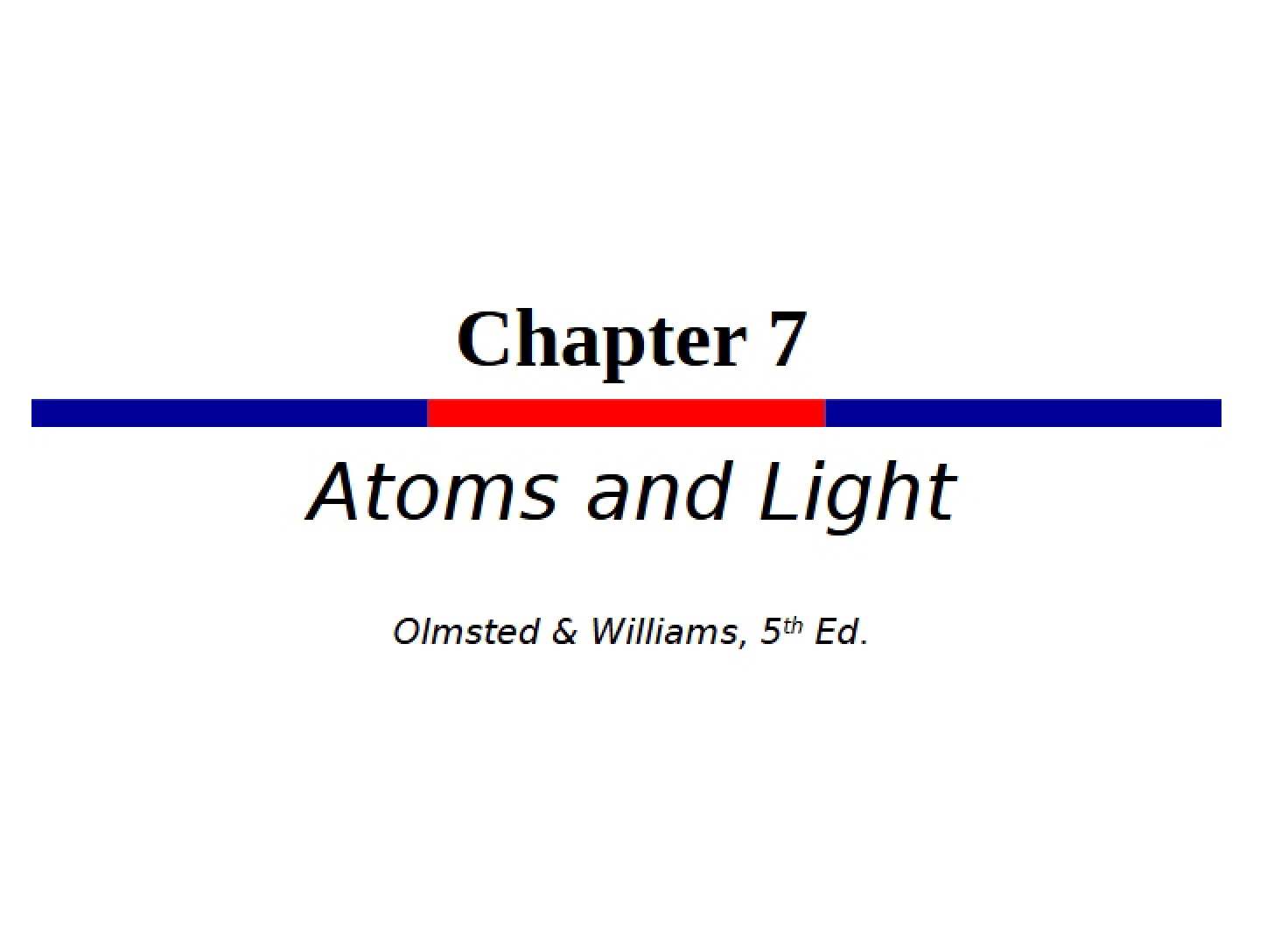 Light and Atoms