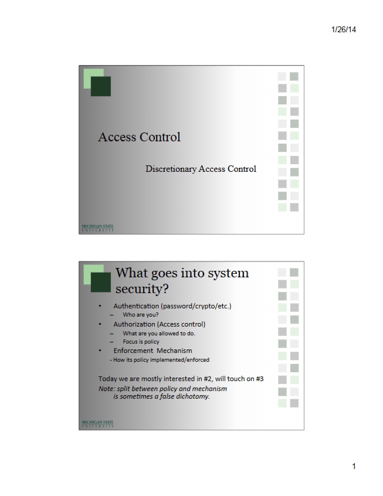 Control of Access
