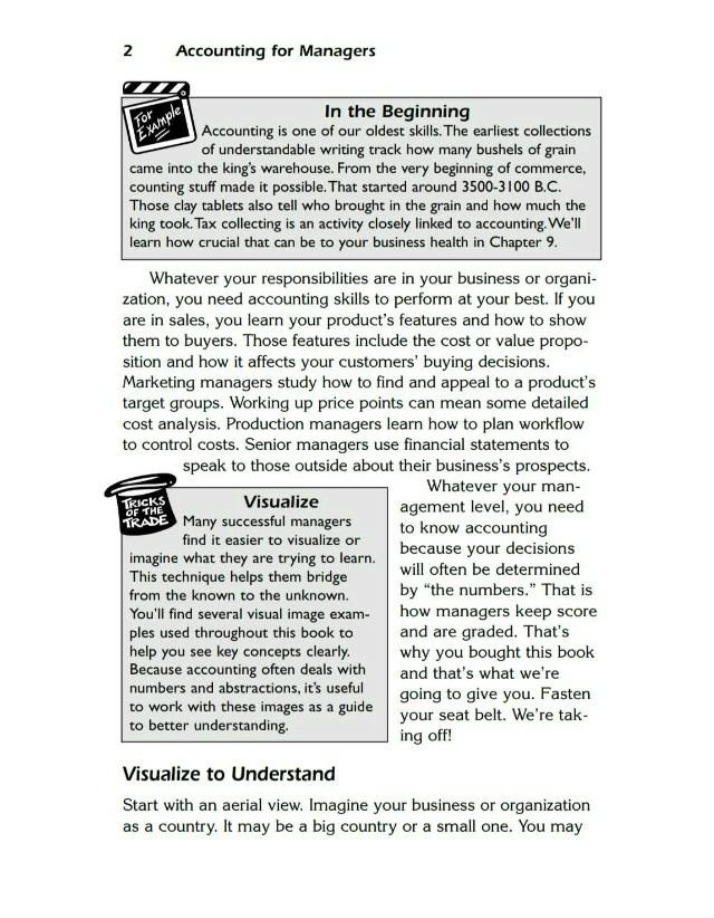 Visualization and Introduction for Accounting for Managers