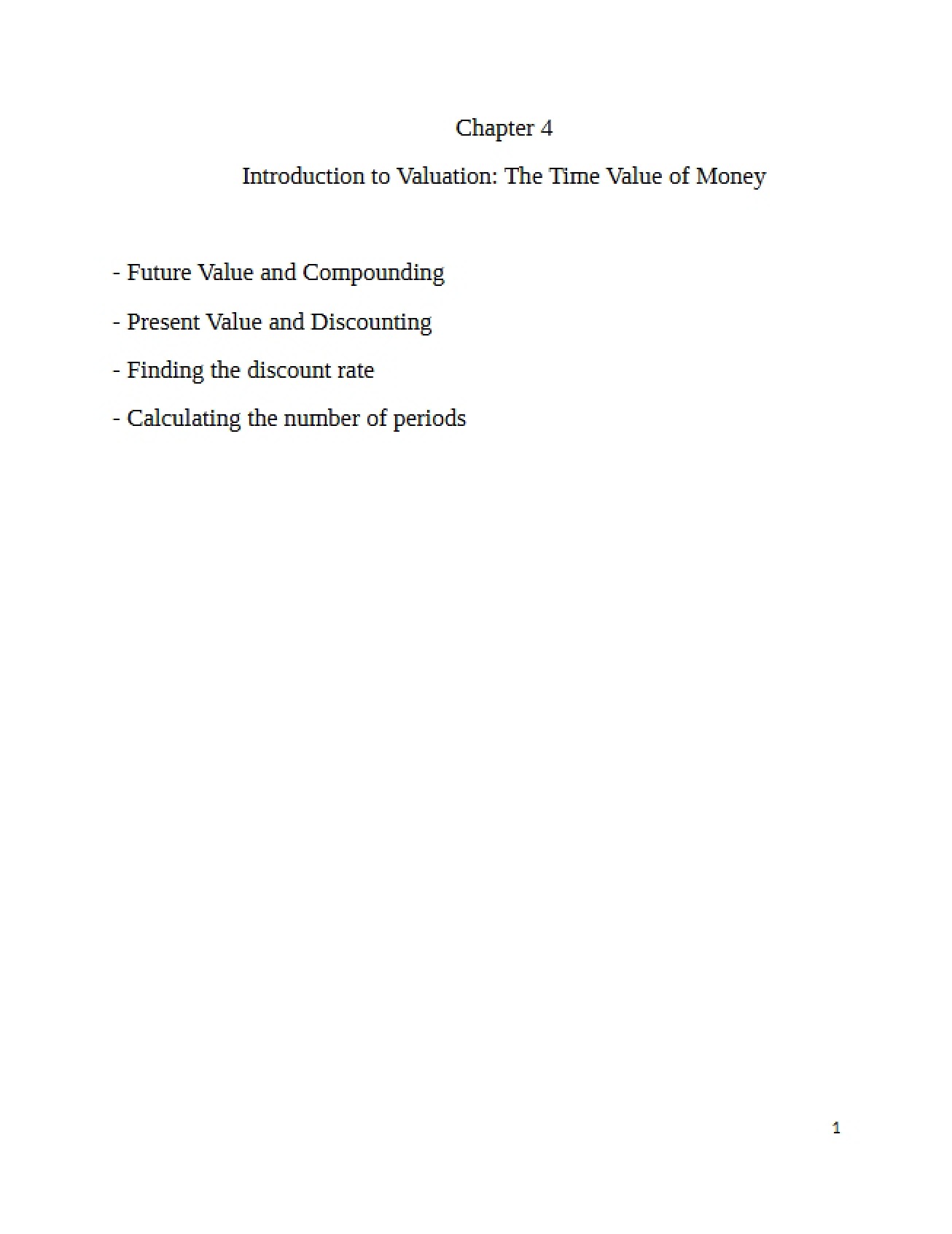 Valuation Introduction