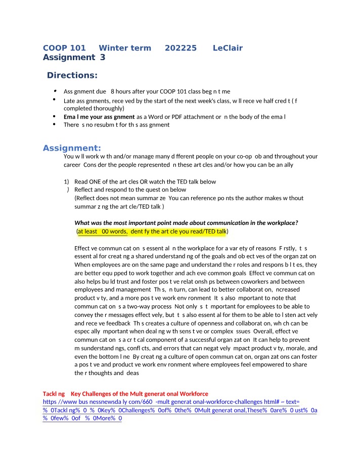 Effective Workplace Communication - Key Points