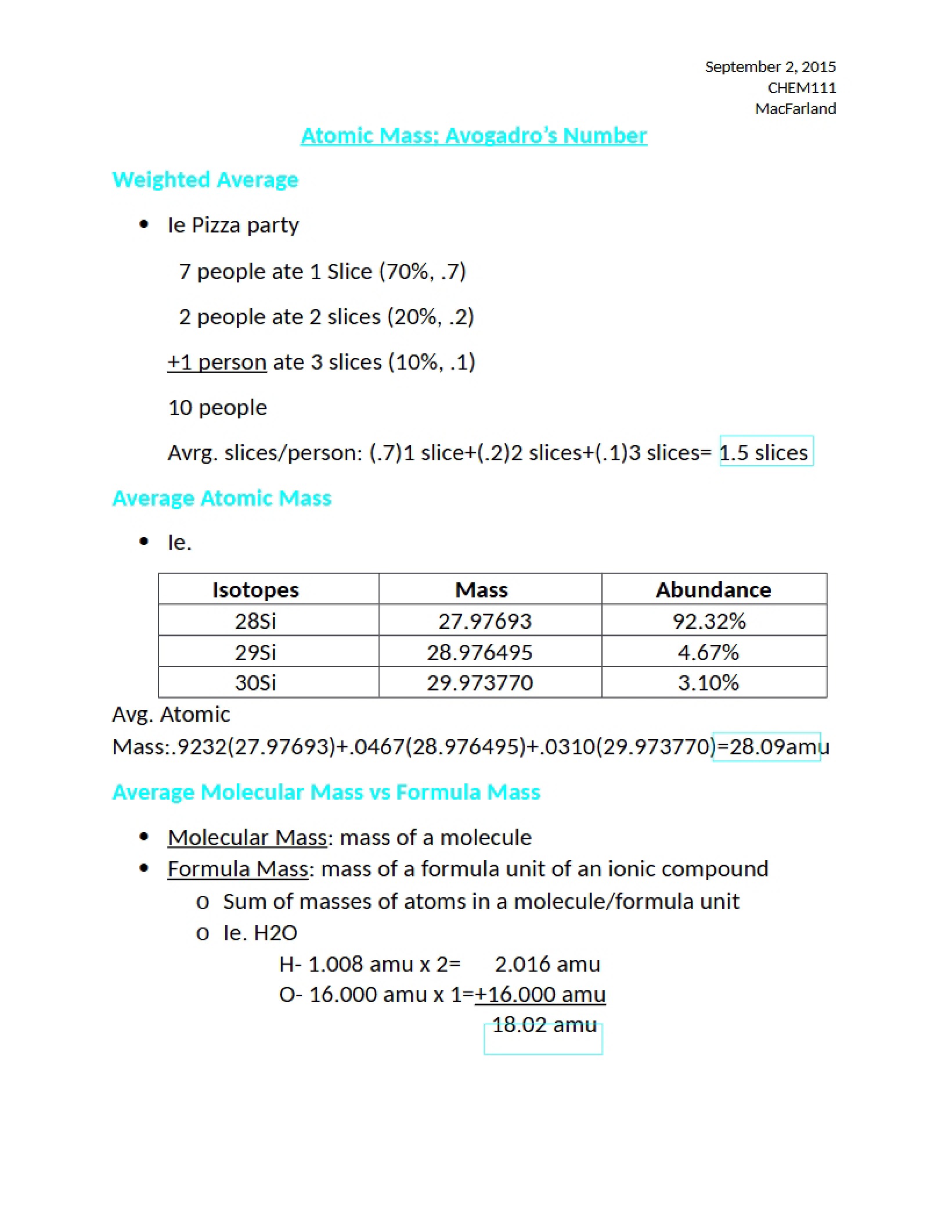Sept 2 Lecture CHEM 111