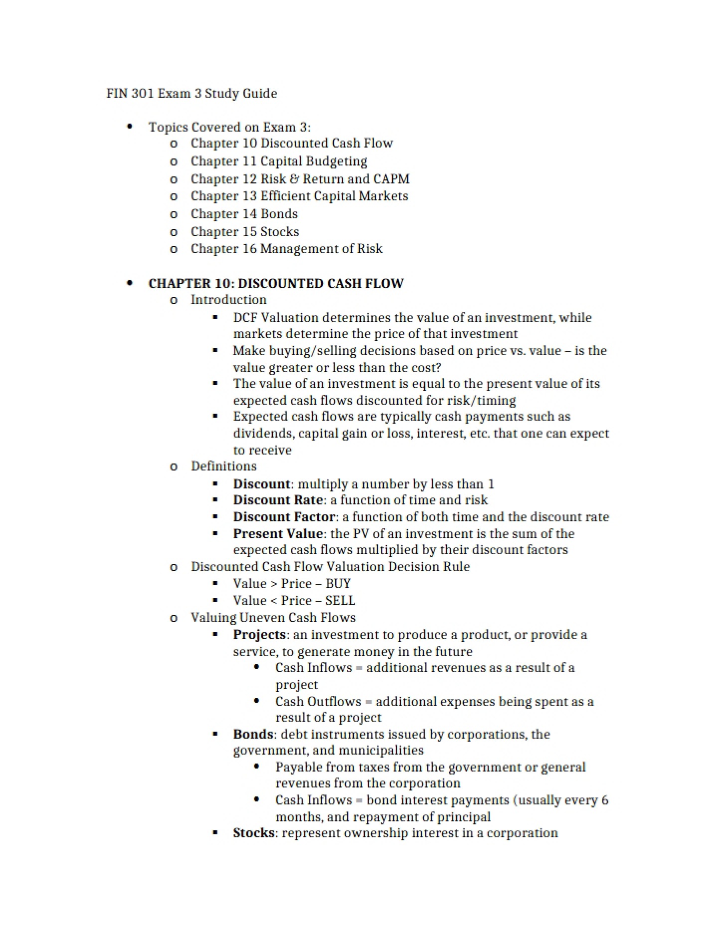 Guide for Third Exam Review