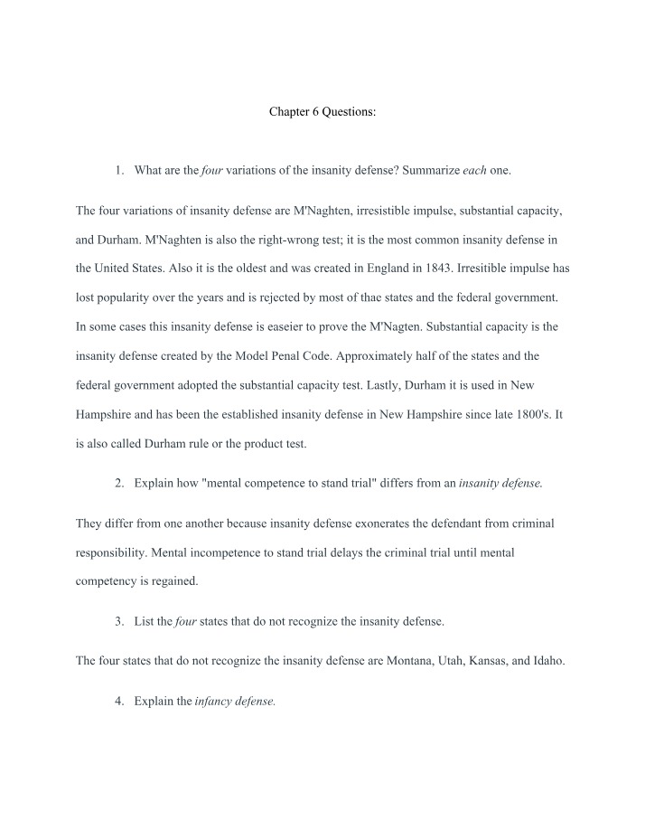 Chapter 6 - Study Questions