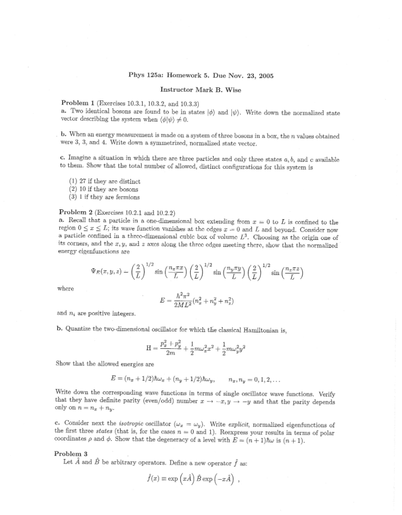 Fifth Homework