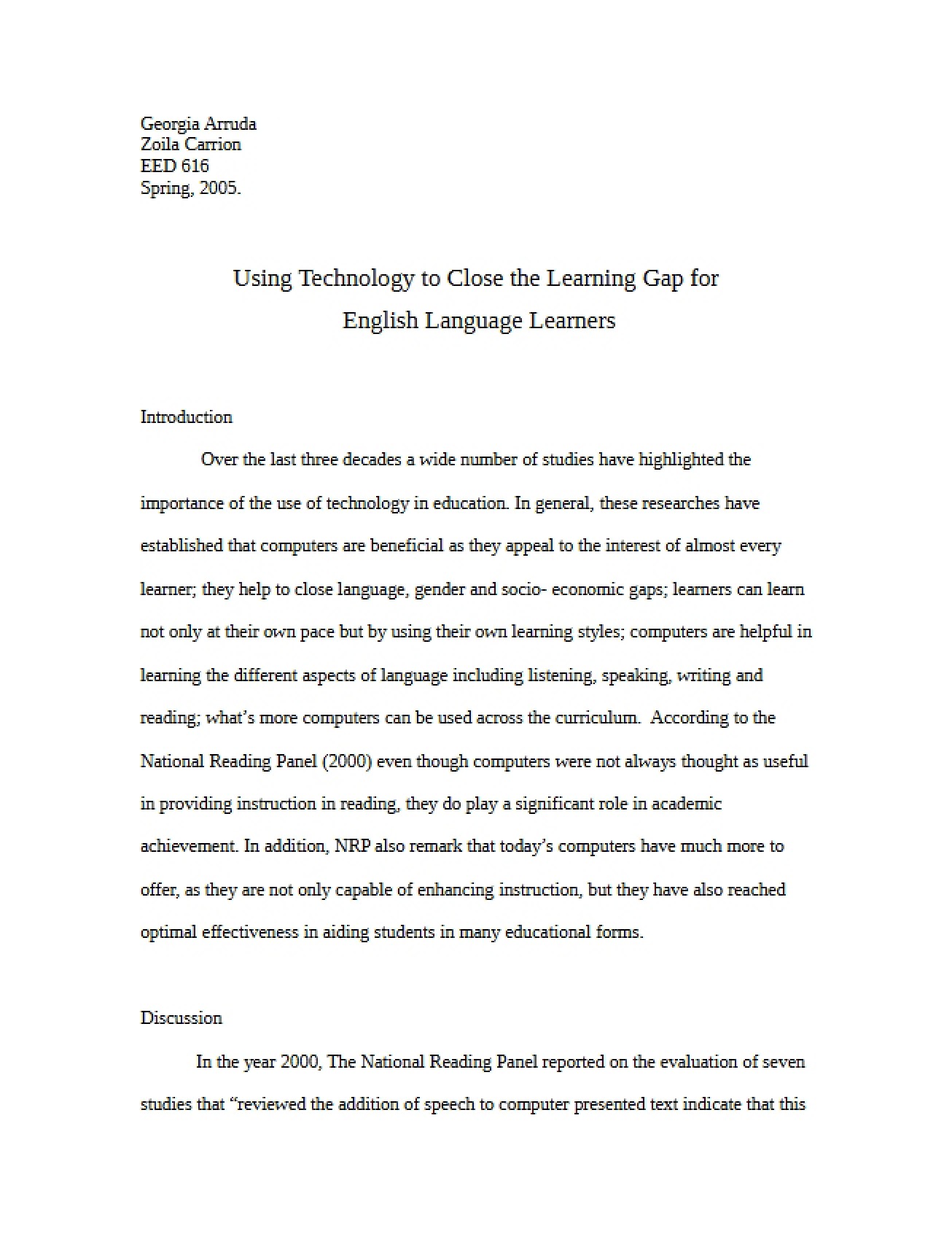 Closing the Learning Gap with Technology