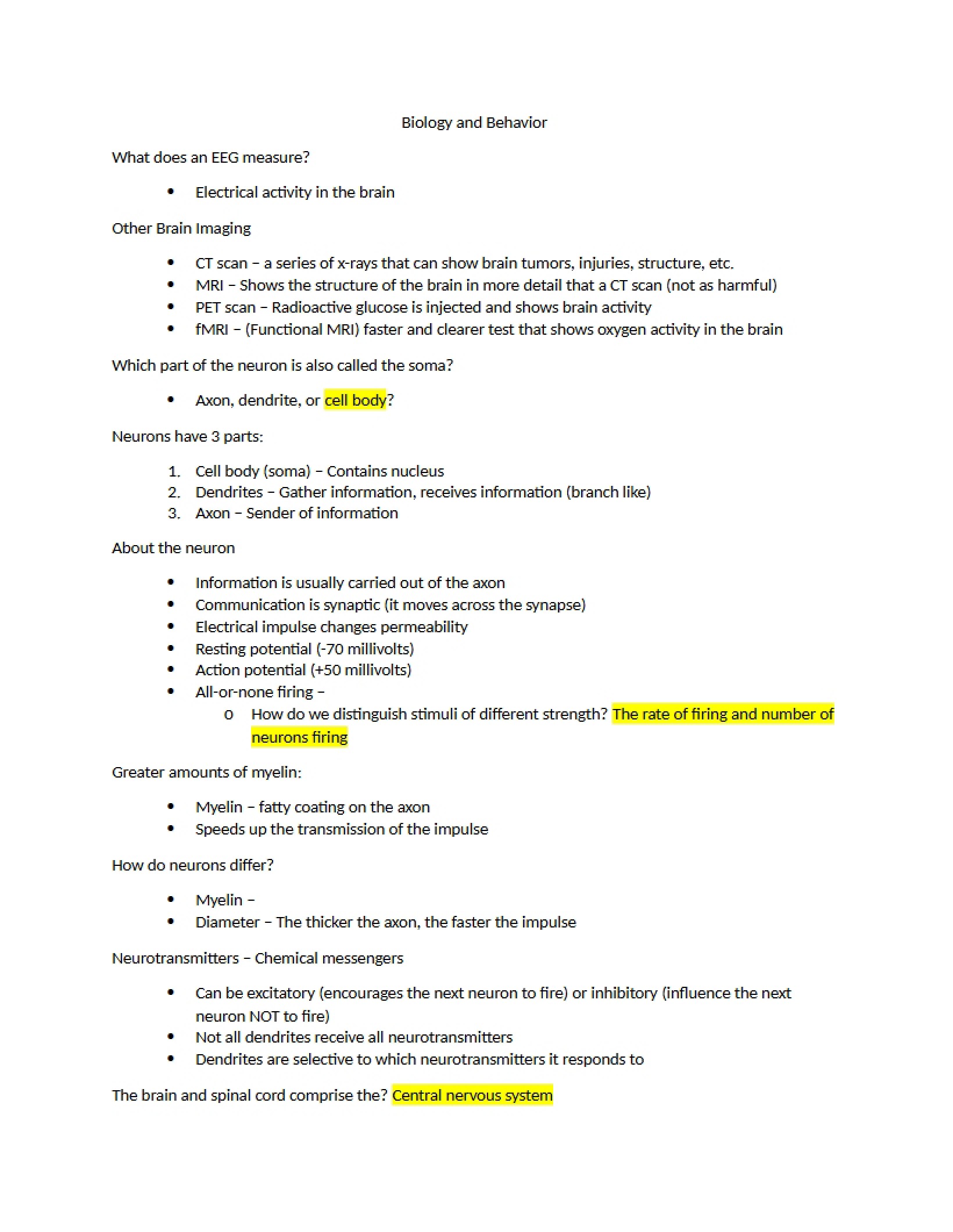 Outline of Chapter Two