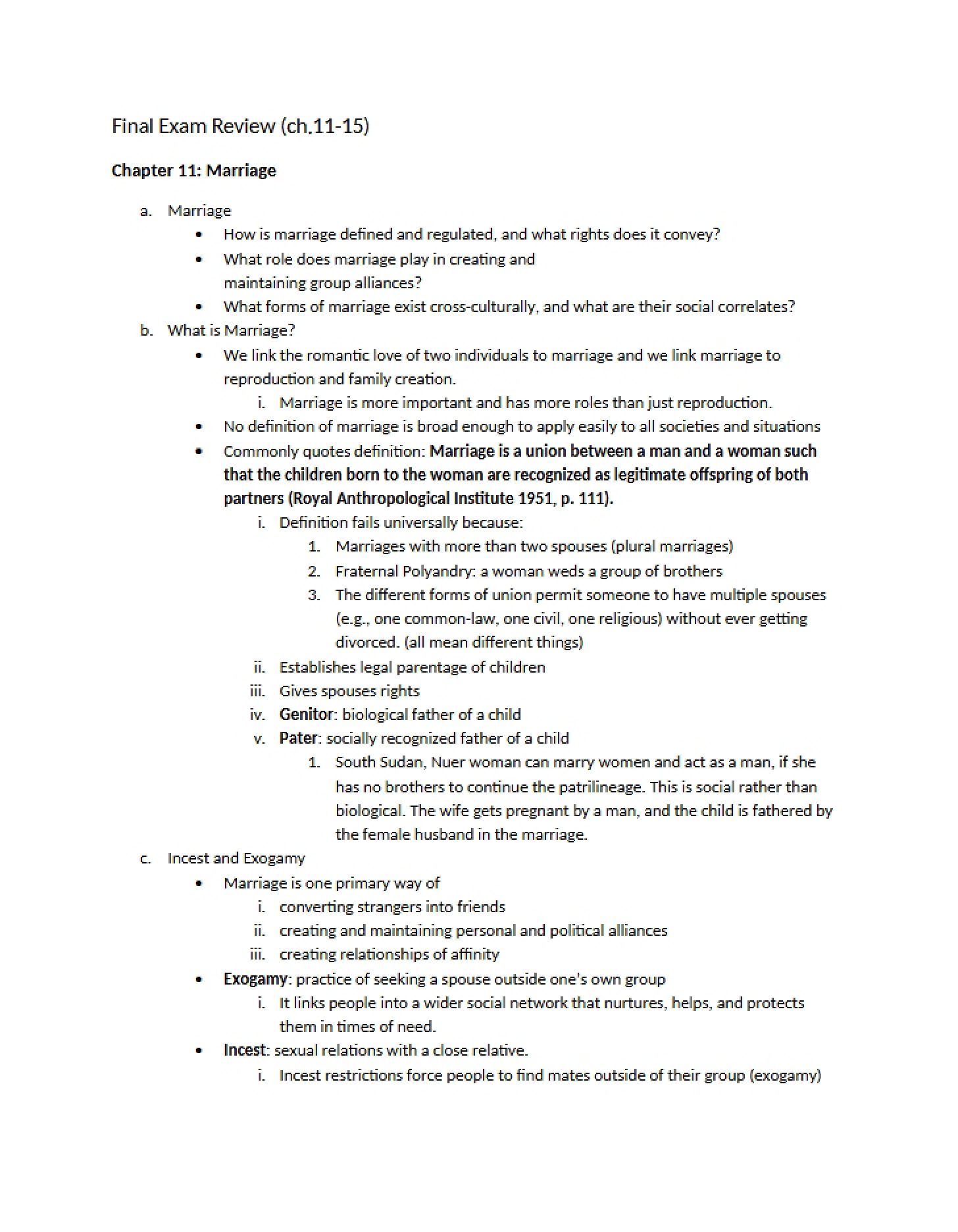 Summative Subject Recap