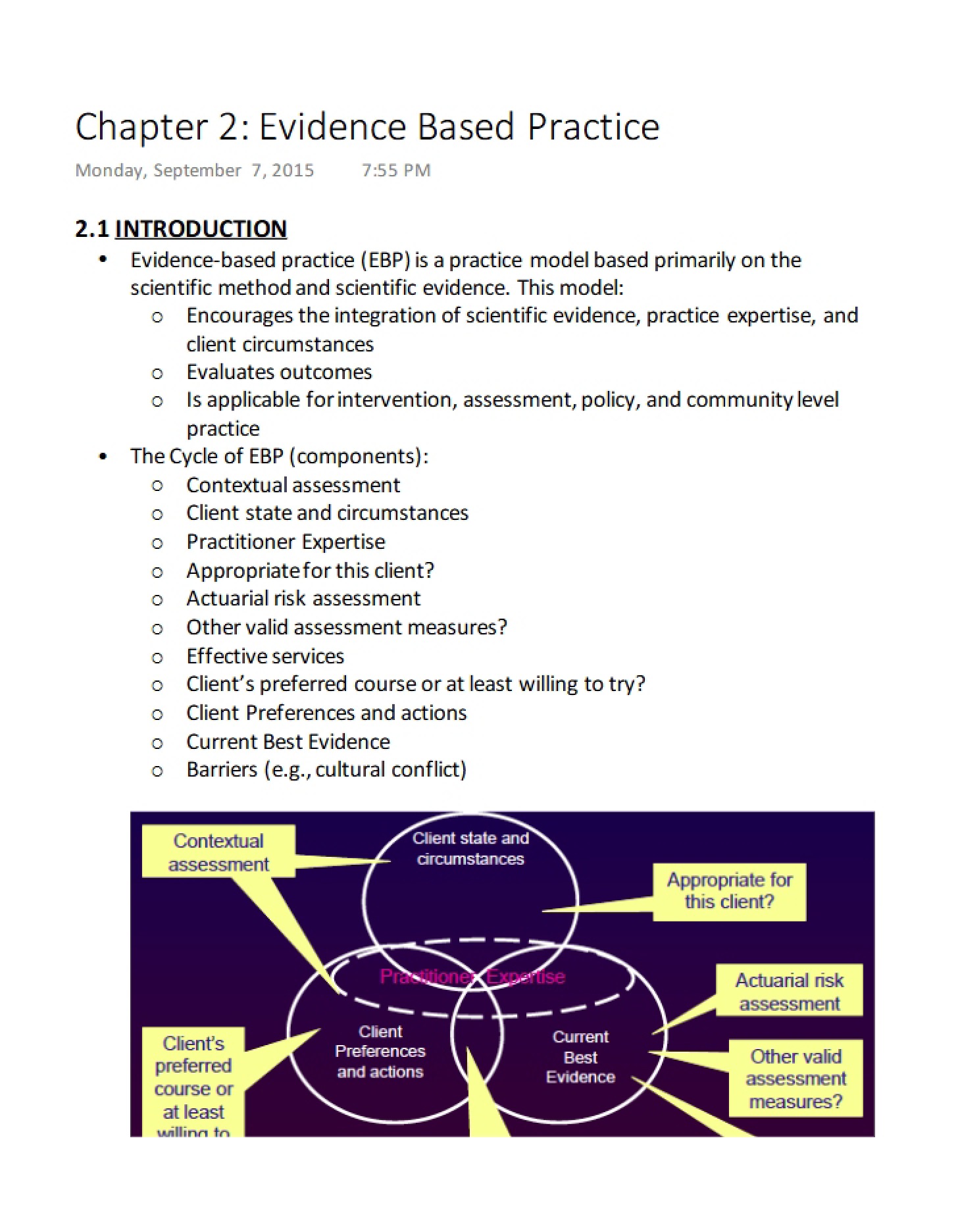 Practice Based on Evidence (Chapter 2)