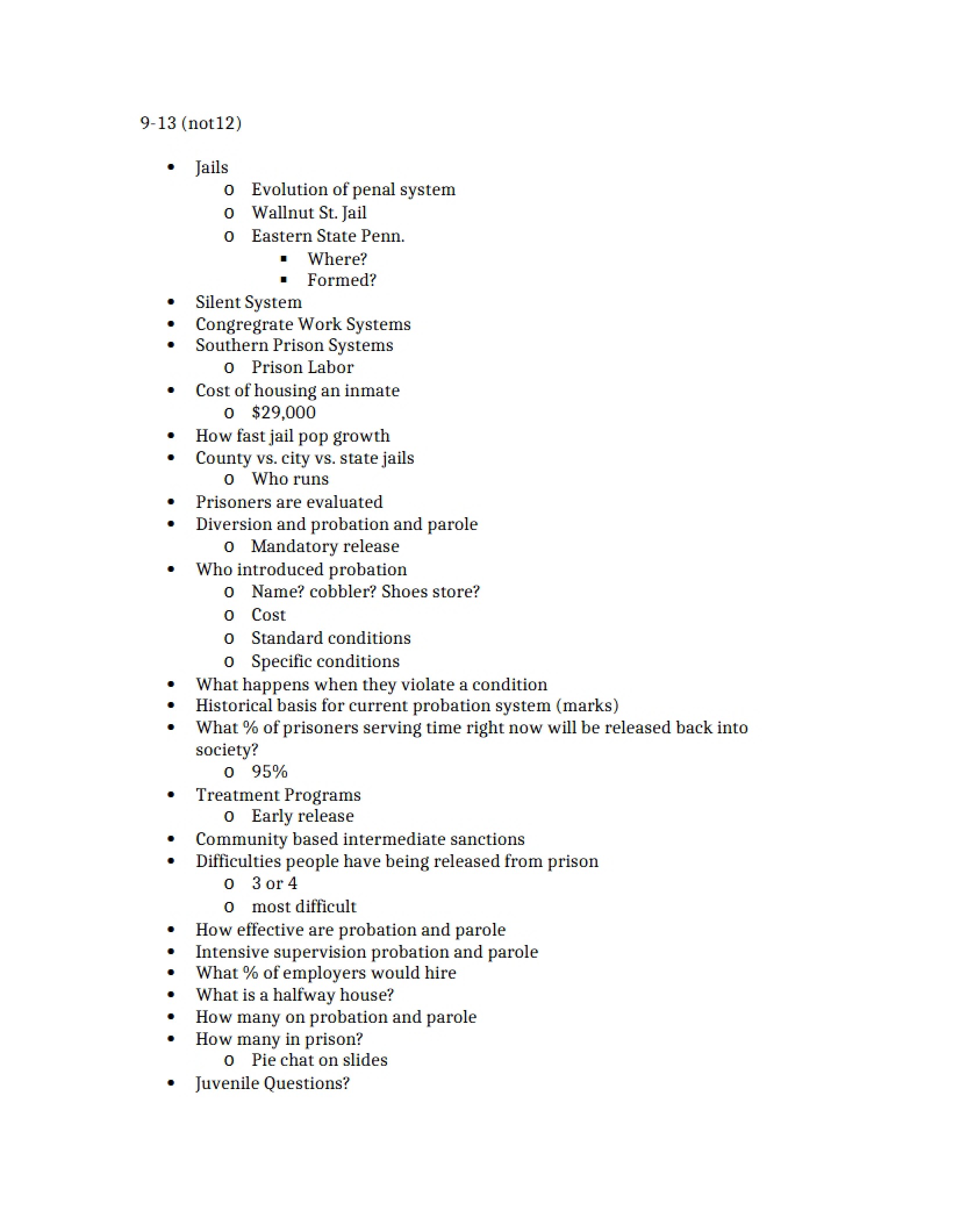 Notes on Criminal Justice