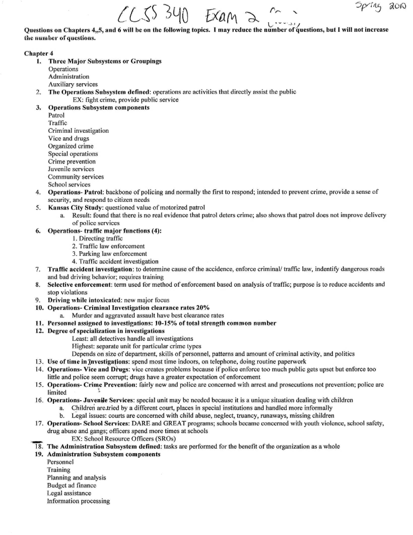Secondary Policing Evaluation