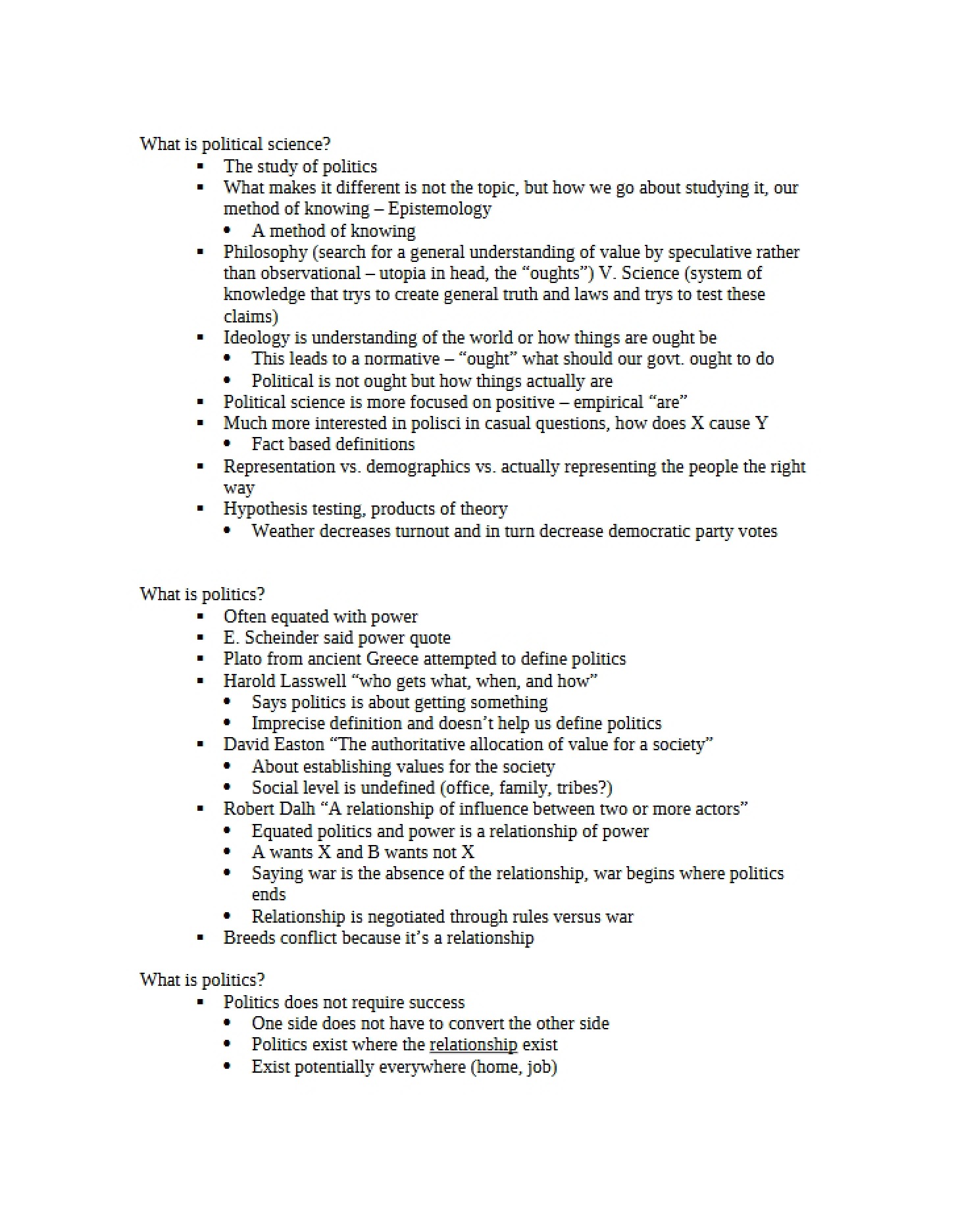 Political Science Concepts